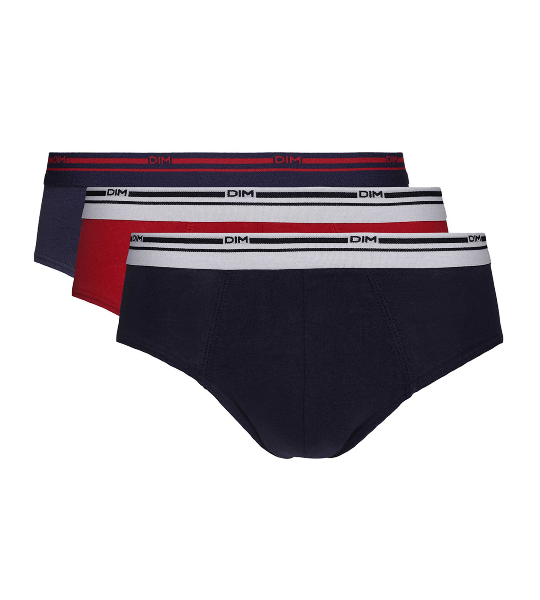 3 Pack Men's Classic Red & Blue Underwear - Soft Cotton Briefs for Everyday Comfort, Workout & Travel