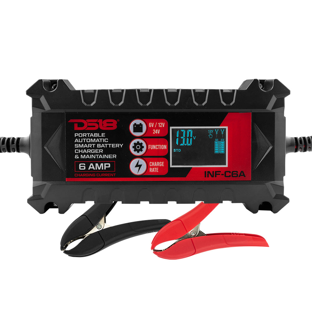 6 AMP Automatic Smart Lithium & AGM Car Battery Charger Maintainer - Perfect for Cars, Motorcycles, RVs & Marine Vehicles - Keep Your Battery Charged Year-Round