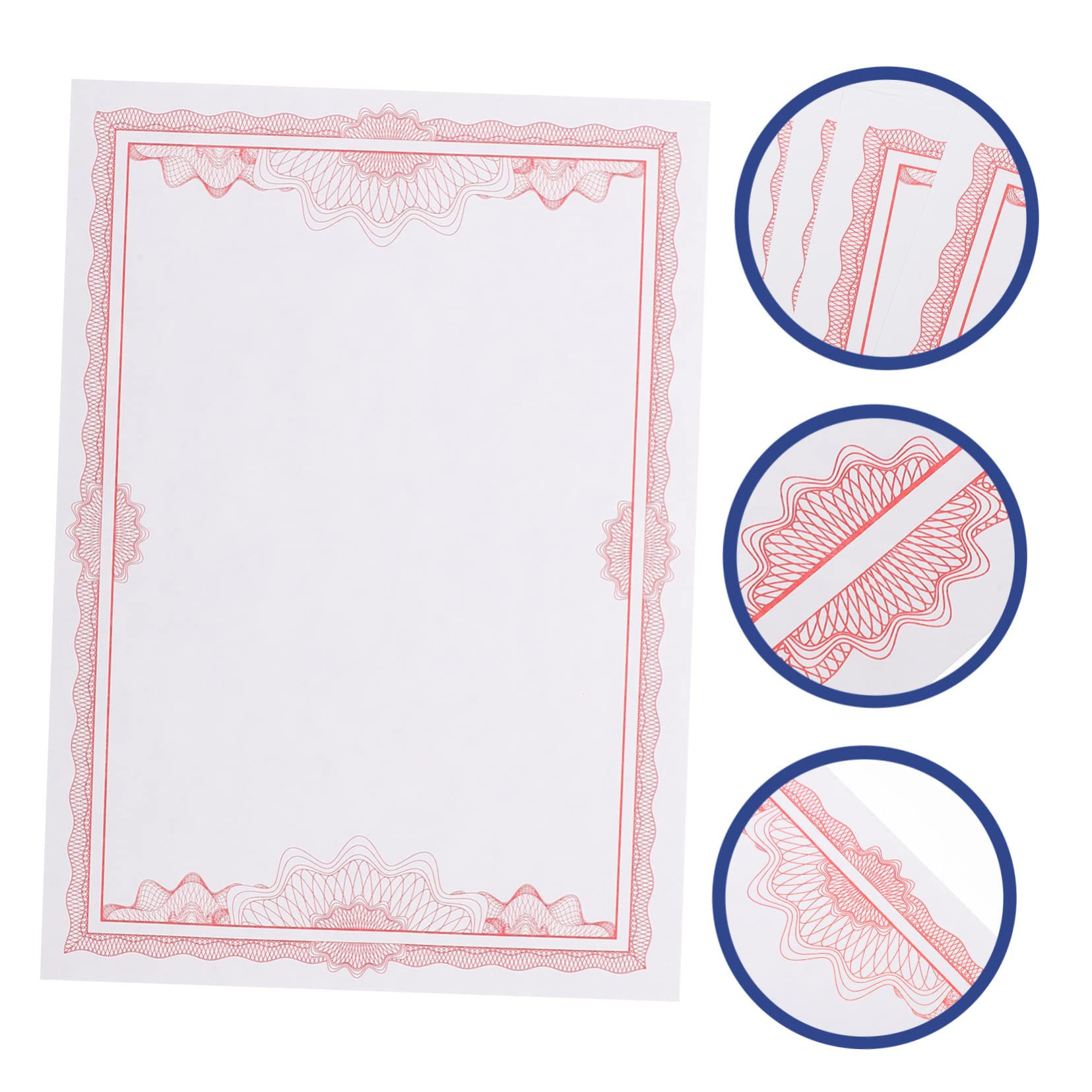 COHEALI 100 Sheets Blank Award Certificate Paper - Premium Red Academic Diploma Paper for Graduation, Recognition & Achievement Ceremonies - Perfect for Schools, Offices & Award Events