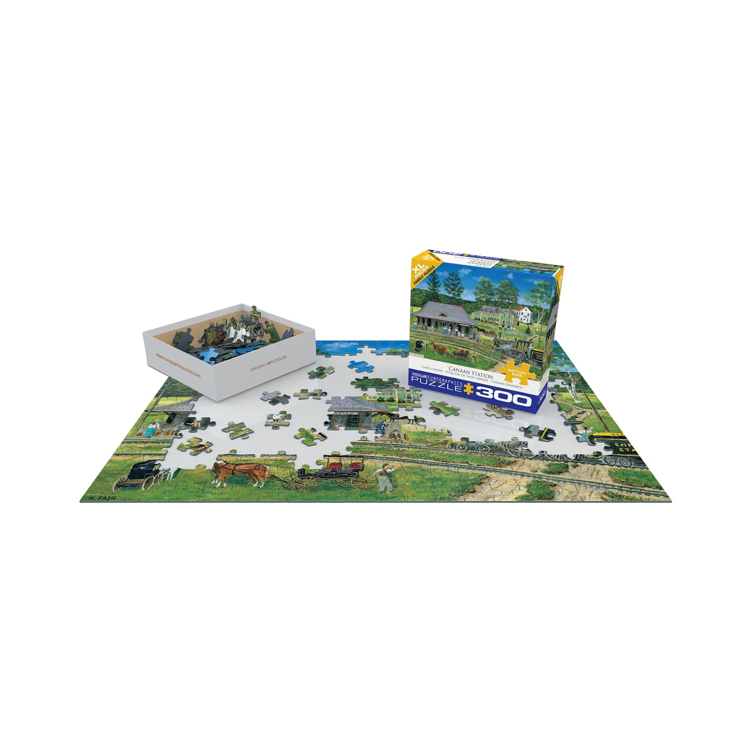 Bob Fair Canaan Station XL Jigsaw Puzzle 300 Pieces - Challenging Adult Puzzle for Relaxation & Home Decor
