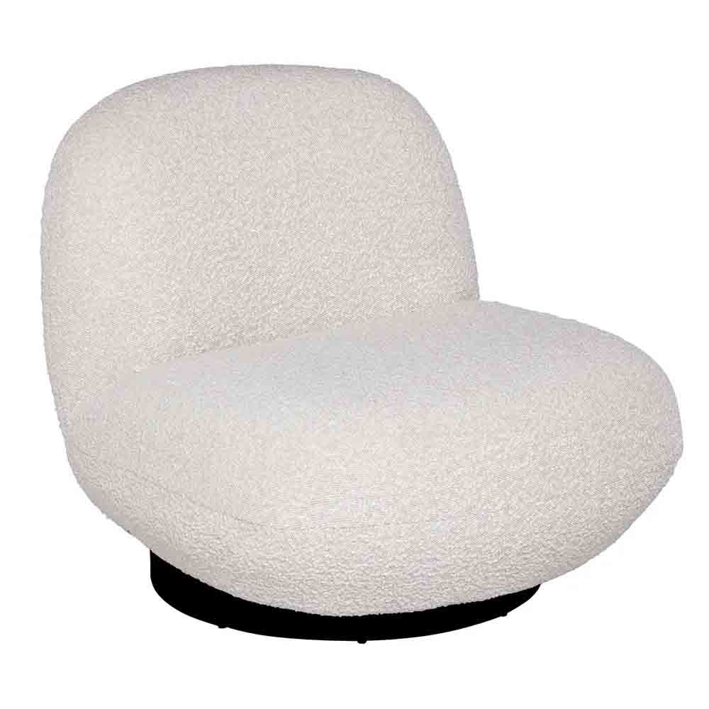 Felicity Swivel Occasional Chair - Ivory Boucle Upholstered Accent Chair for Living Room, Bedroom, or Office - Modern Rotating Lounge Chair with Soft Fabric