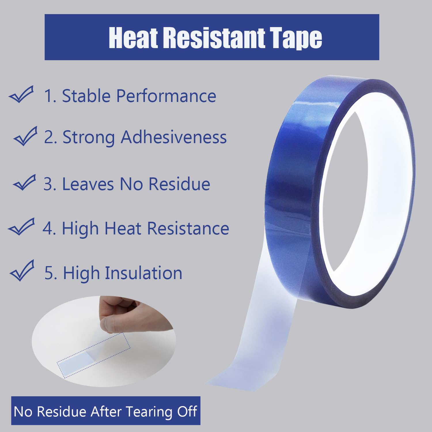 4 Rolls Heat Resistant Sublimation Tape - 20mm x 33m (108ft) No Residue Adhesive for Heat Transfer Press - Perfect for T-Shirts, Mugs & DIY Crafts (Blue)