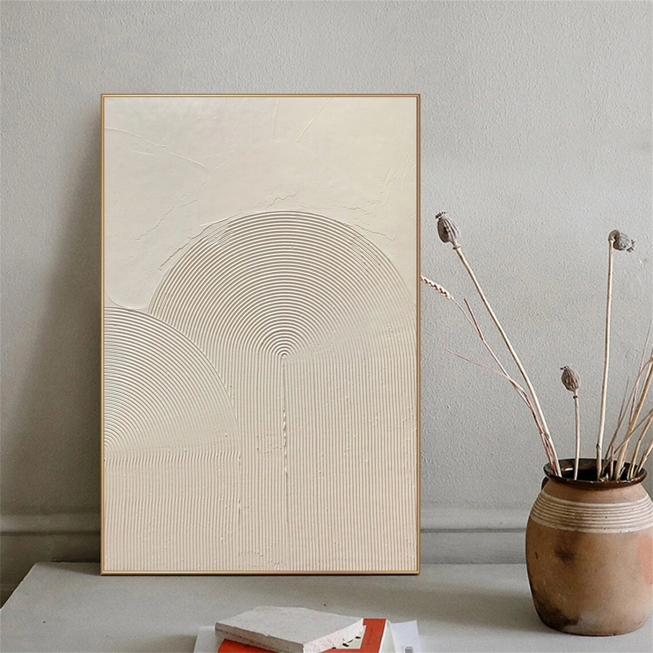 Beige & Brown Abstract Art Print #BB082 - Modern Wall Decor for Living Room, Bedroom & Office