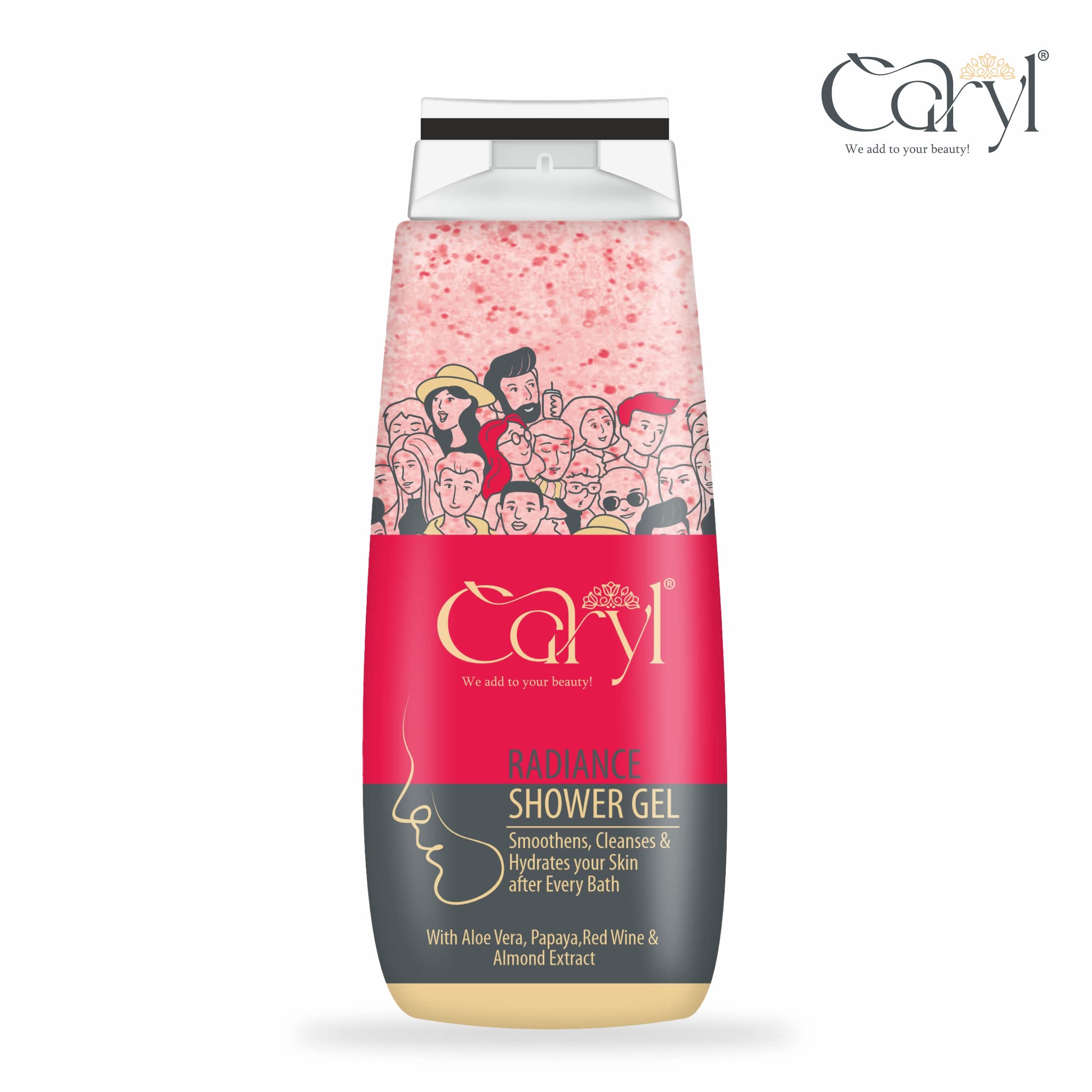 Caryl 280 ML Radiance Shower Gel - Hydrating & Moisturizing Body Wash for Soft, Smooth & Clean Skin | Soap-Free, Paraben-Free, Silicone-Free | Refreshing Daily Shower Gel for Women & Men | Perfect for Dry Skin Care & Spa-Like Bath Experience (Pack of 1)