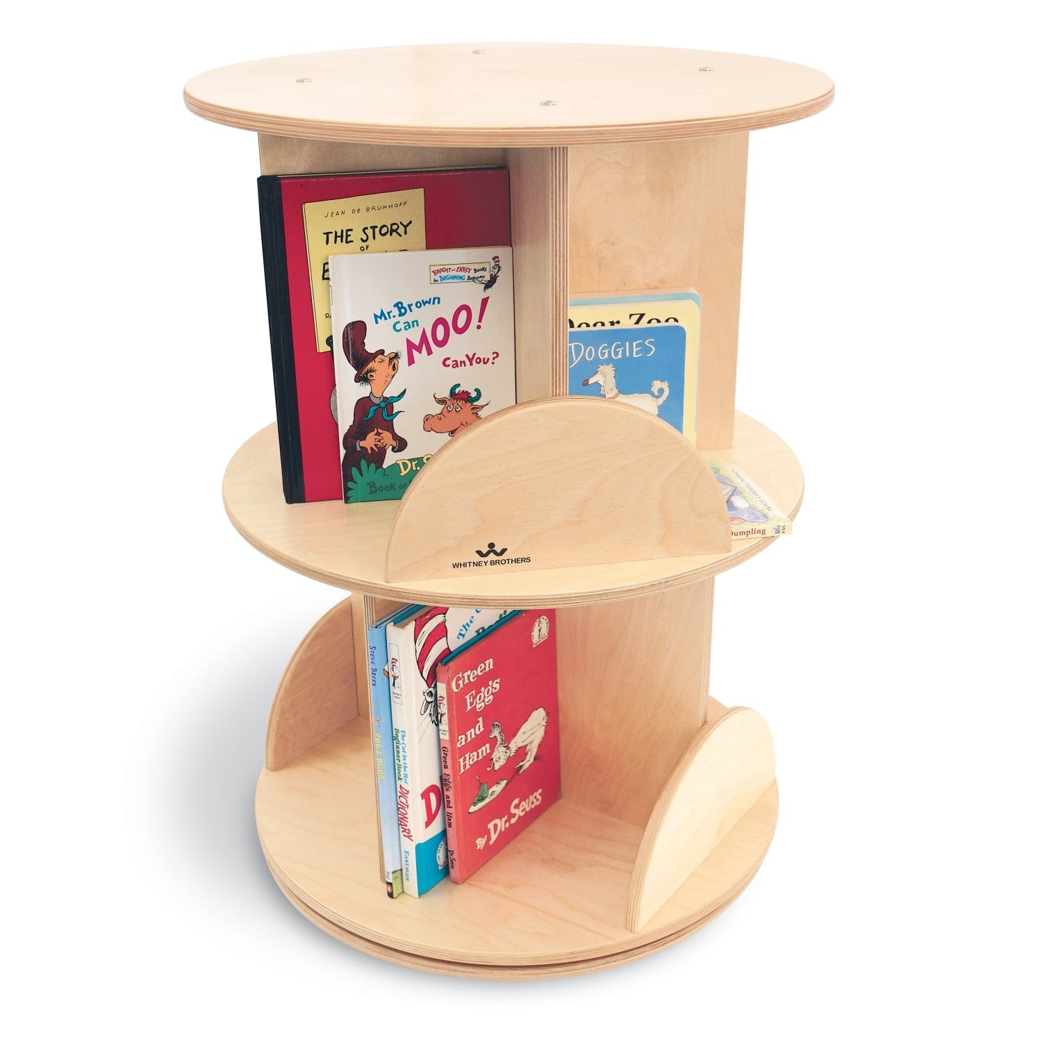 2-Tier Rotating Book Display Stand for Kids - Spinning Book Organizer for Classroom, Library, and Home Reading Nook