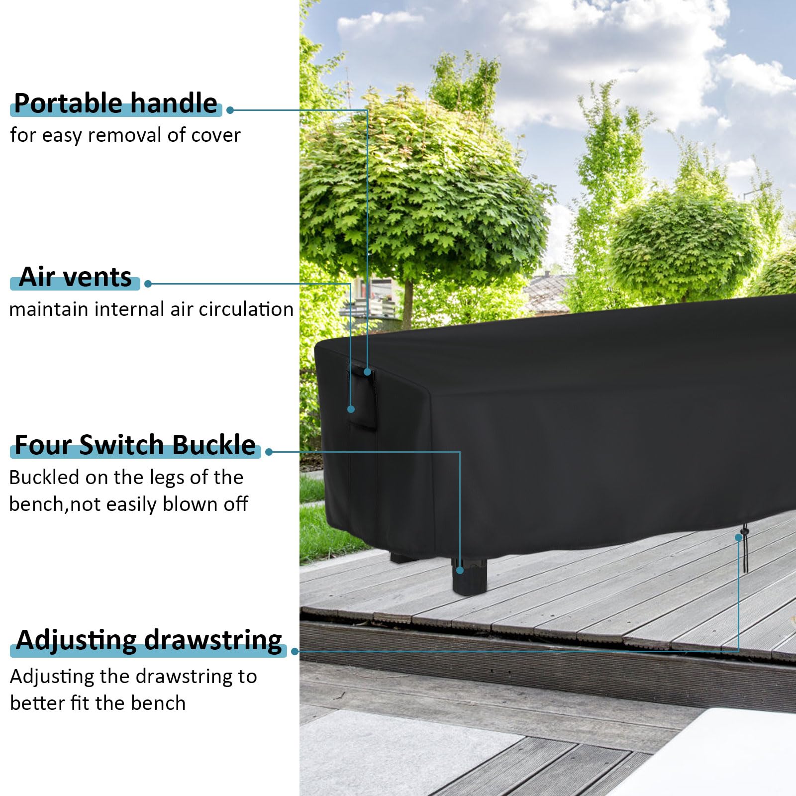 Waterproof Outdoor Bench Cover 63
