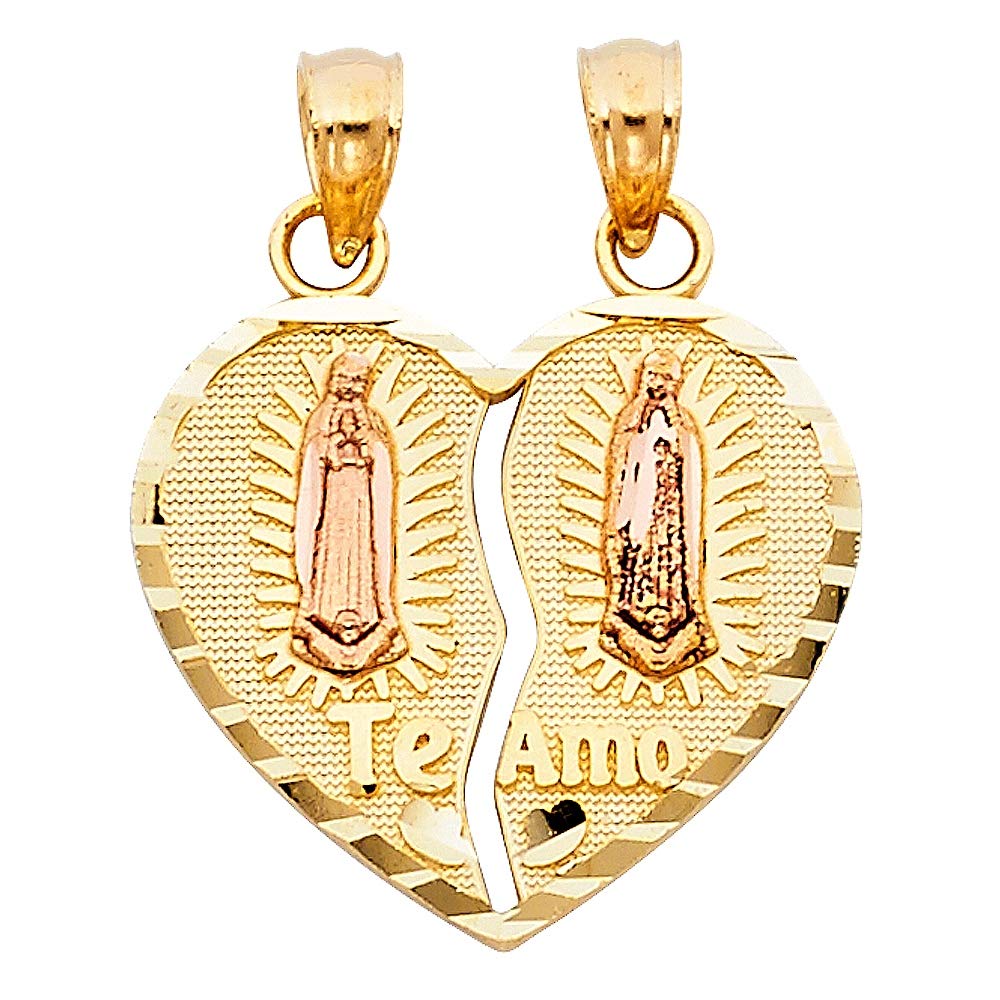 14K Yellow Gold Heart Pendant Necklace for Women - 20x20mm Romantic Jewelry Gift for Valentine's Day, Anniversary & Special Occasions