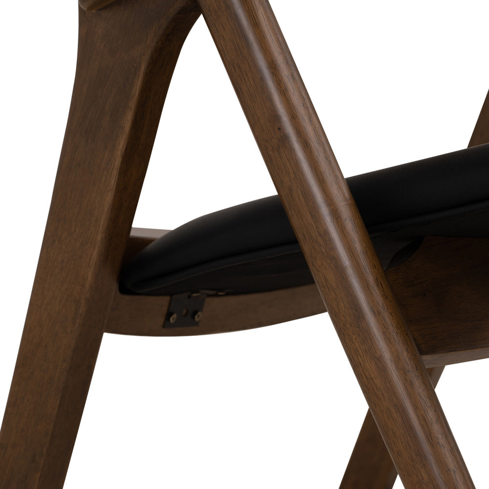 CAMRY Lounge Chair - Walnut & Black Fabric - Modern Accent Chair for Living Room, Bedroom, or Office - Comfortable Reading Chair with Sturdy Wooden Frame