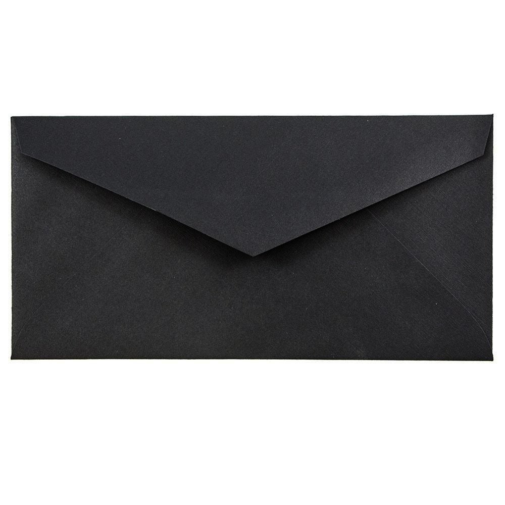JAM PAPER Monarch Premium Envelopes - 3 7/8 x 7 1/2 Inches - Black Linen Texture - Bulk Pack of 250 - Perfect for Wedding Invitations, Business Correspondence & Greeting Cards