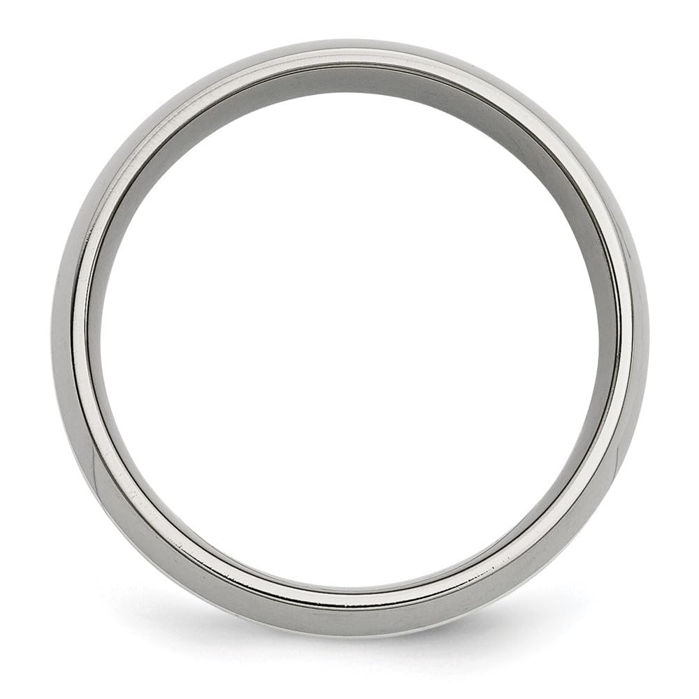 Diamond2Deal 8mm Polished Stainless Steel & Sterling Silver Inlay Band Ring for Men - Perfect for Weddings, Anniversaries, and Everyday Wear