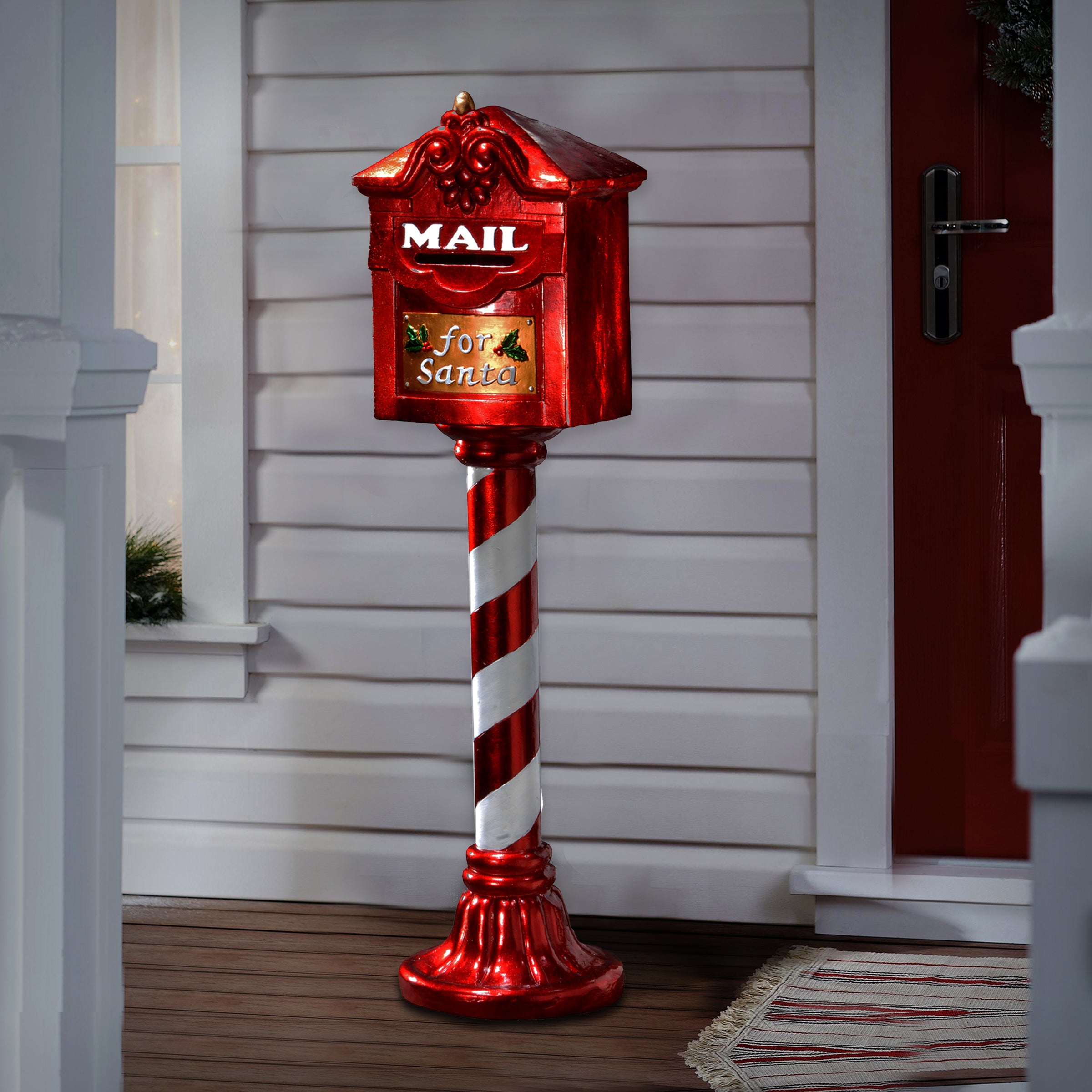 36 Inch Santa's Mailbox - Outdoor Christmas Decoration for Yard, Porch, and Holiday Display
