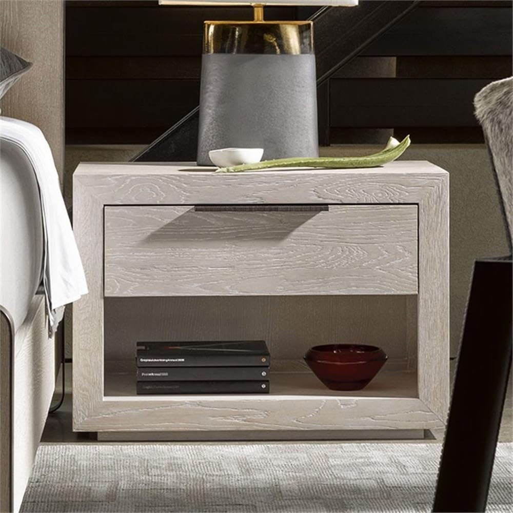 Universal Bronze Nightstand - Modern Bedside Table with Drawer for Bedroom, Living Room, or Office - Houston Furniture Collection