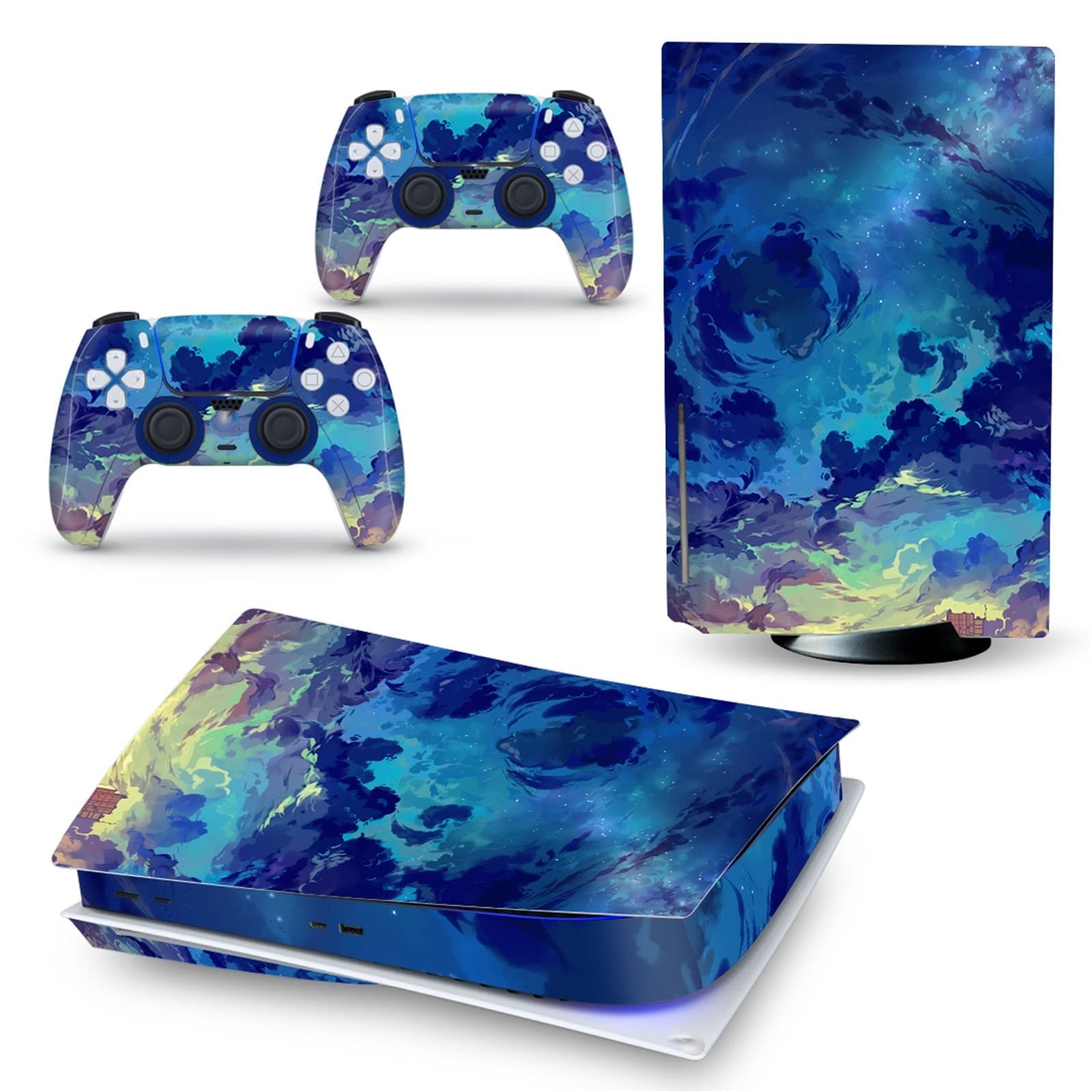 Anime Console Vinyl Skin Decal for PS5 Disk Edition - Scratch-Resistant, Bubble-Free Protection Cover for 2 Controllers - Perfect for Gaming Enthusiasts & Collectors