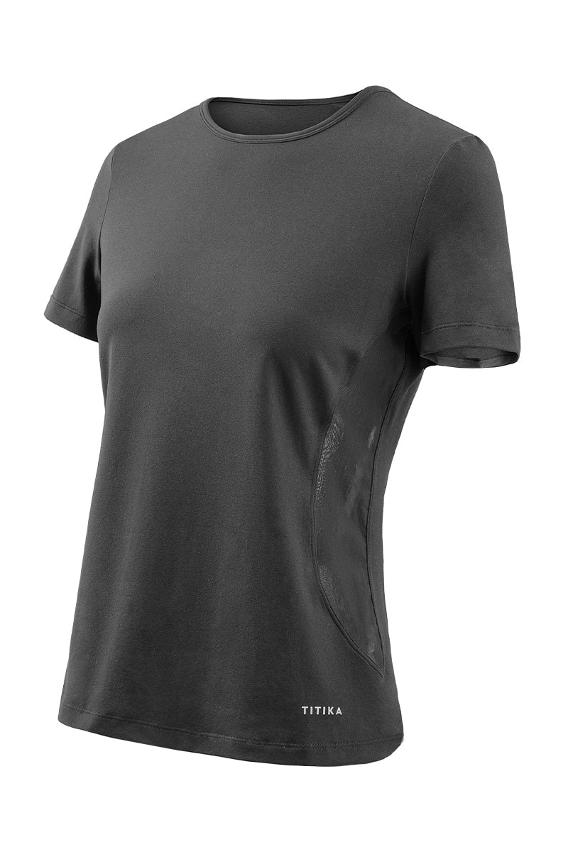 Stella Side Mesh Shirt for Women - Breathable Fashion Top for Summer, Gym & Night Out | Trendy Crochet Lace Blouse for Casual Wear & Party Outfits