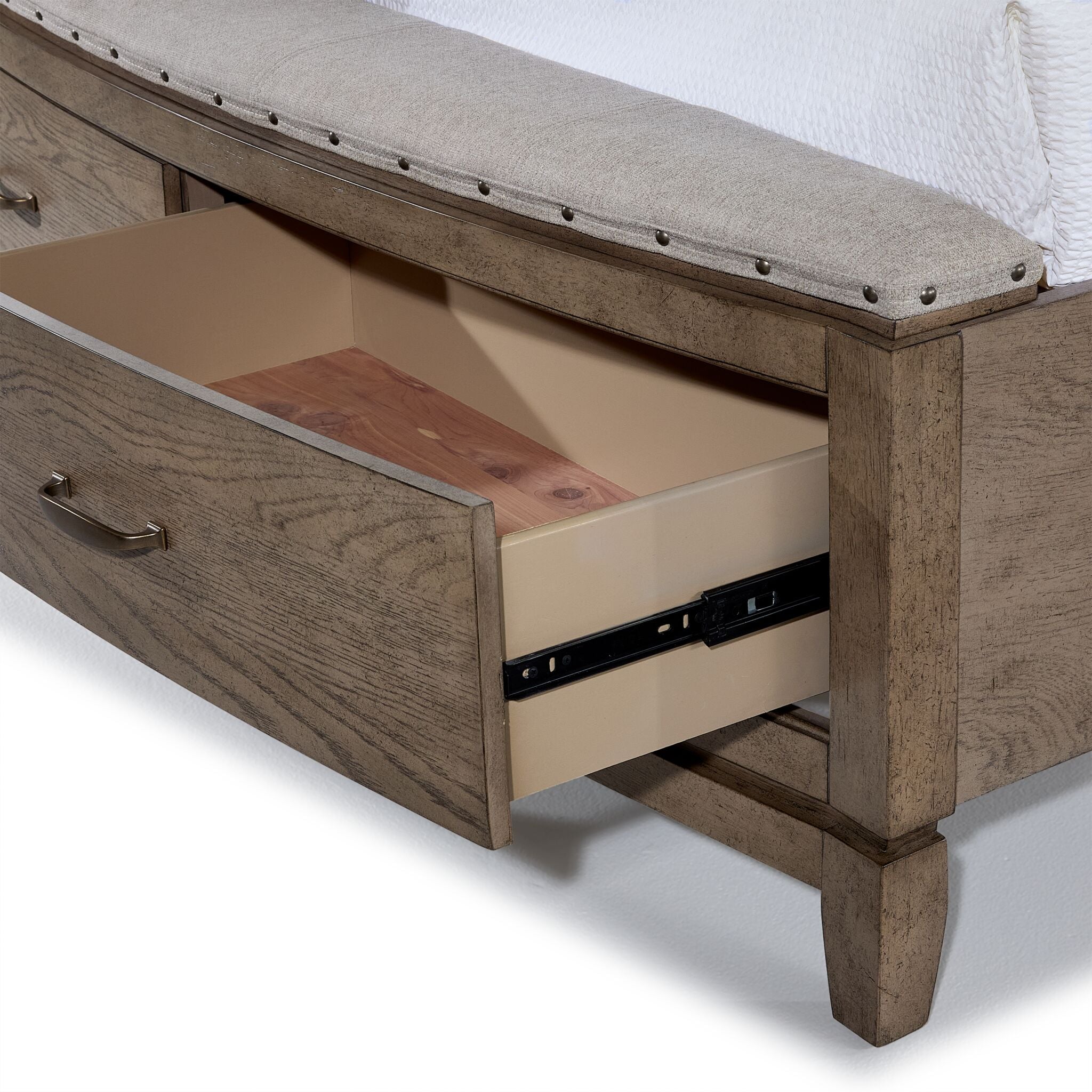 Camelot 3-Piece Queen Storage Bed in Burnished Beige - Modern Bedroom Furniture with Underbed Storage for Small Spaces & Guest Rooms