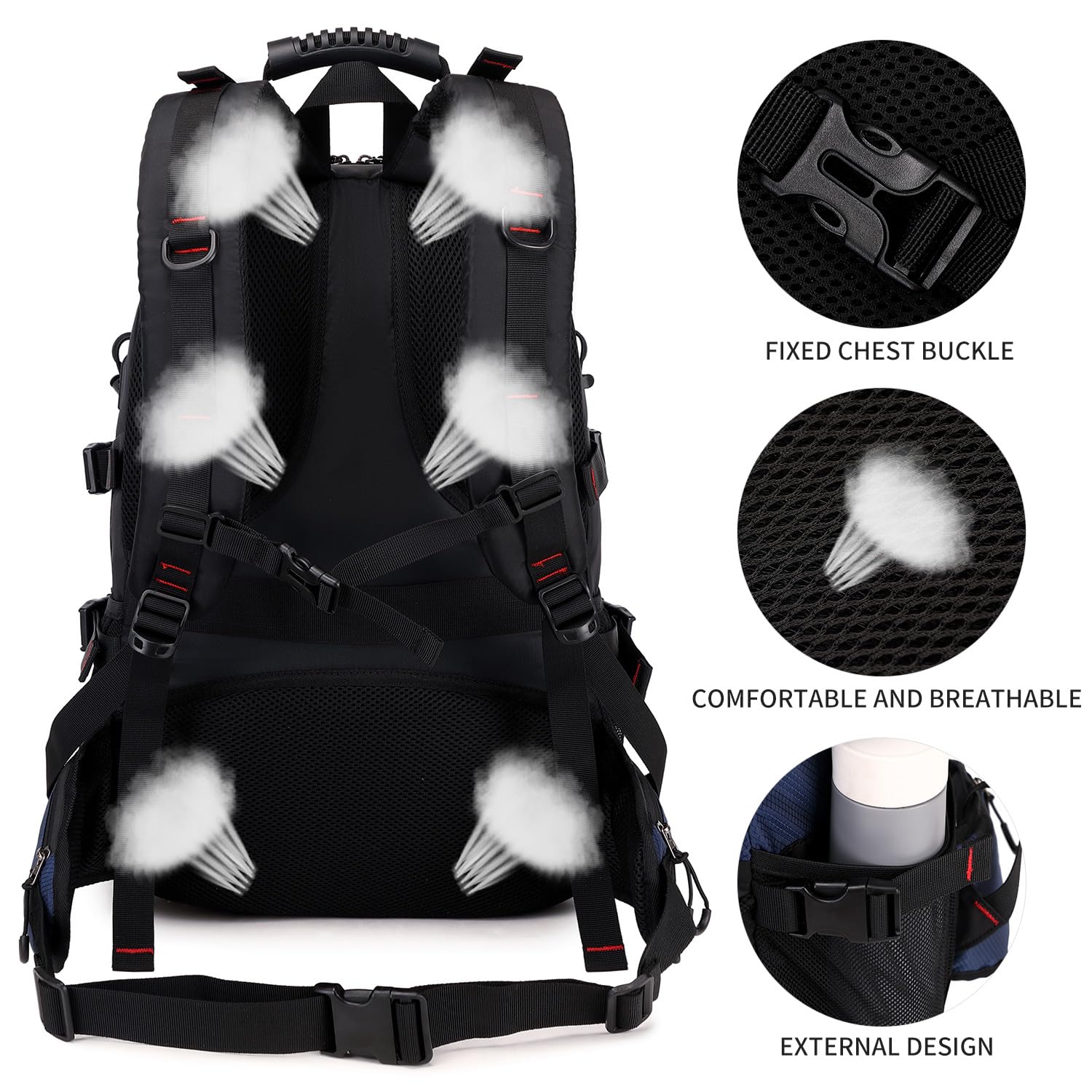 Nerlion 40L Lightweight Waterproof Hiking Backpack for Men & Women - Durable Outdoor Travel Backpack for Camping, Trekking & Day Trips (Blue) | Perfect for Hiking, Travel & Daily Commute