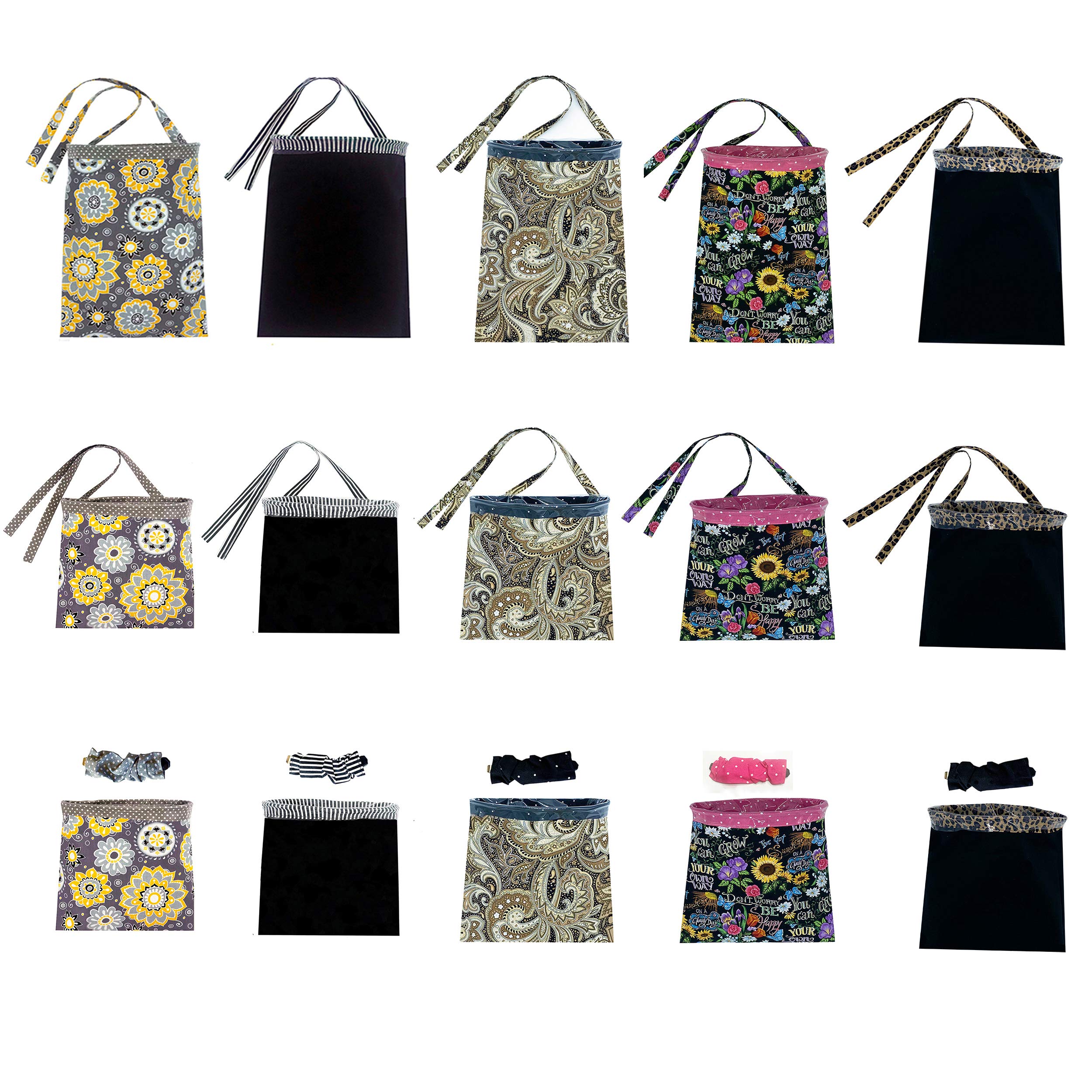 Leopard Print Car Trash Bag - Waterproof Hanging Garbage Bin for Front & Back Seat Headrest - Reusable & Disposable Liner with Cheetah Pattern (Large) - Perfect for Road Trips, Commuting & Keeping Your Vehicle Clean
