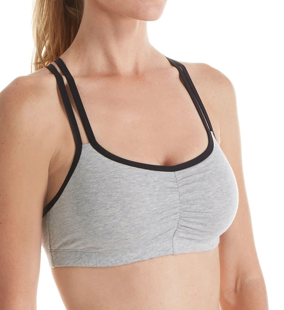 Fruit of the Loom Women's Comfortable Spaghetti Strap Bra with Removable Pads - 3 Pack (Grey, White, Black) for Everyday Wear, Sleep & Lounge