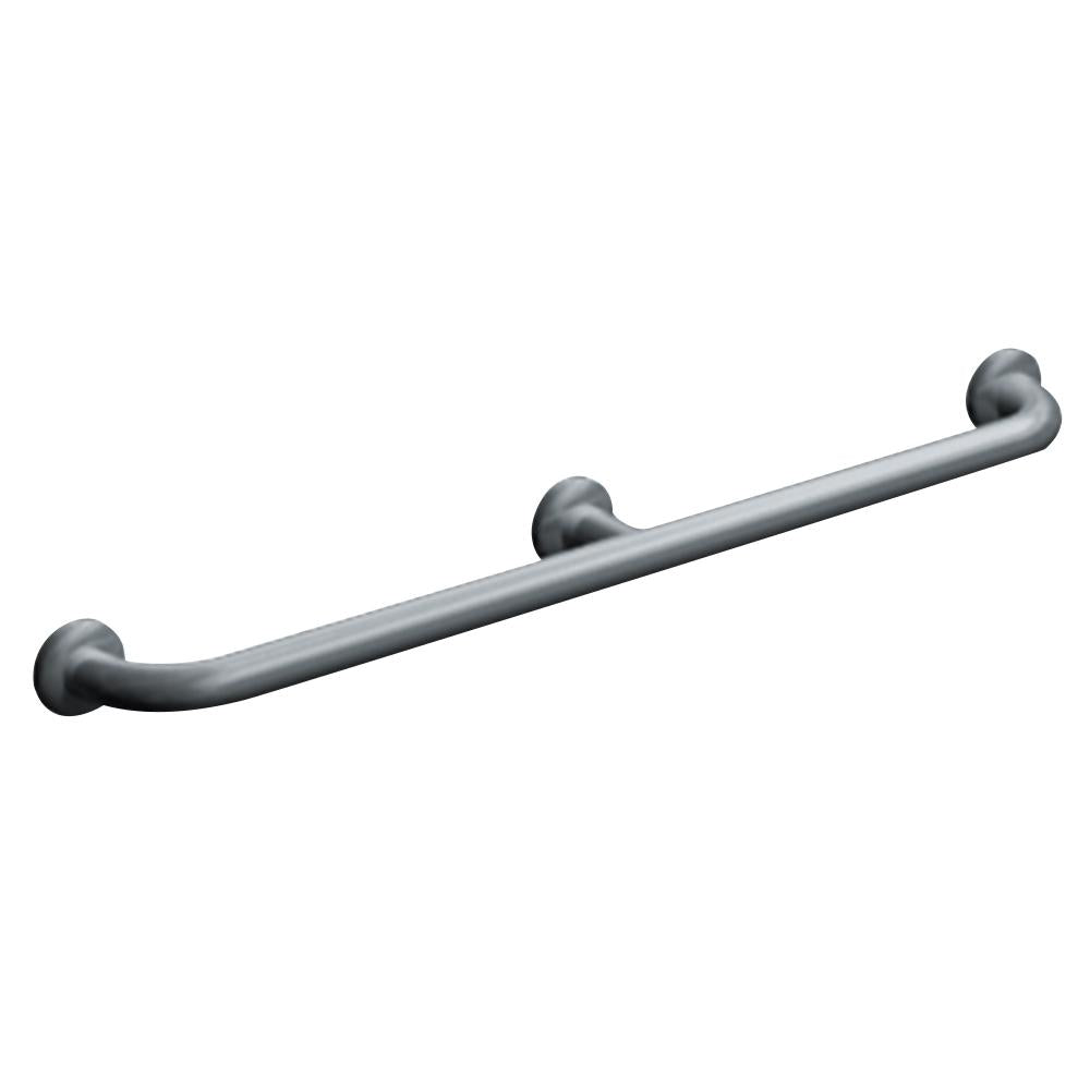 ASI 3501 48-Inch Grab Bar with Intermediate Support - Straight Snap Flange Design in Satin Finish | ADA Compliant Bathroom Safety Handle for Seniors & Disabled