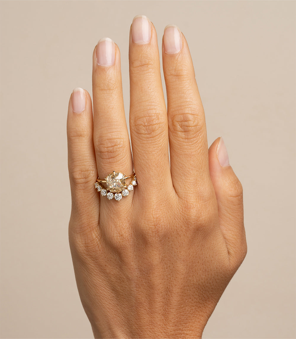 Ella 4.62 Carat Champagne Diamond Engagement Ring for Women - Vintage Style Wedding Band, Proposal Gift, Anniversary Jewelry - Perfect for Bridal, Valentine's Day & Special Occasions