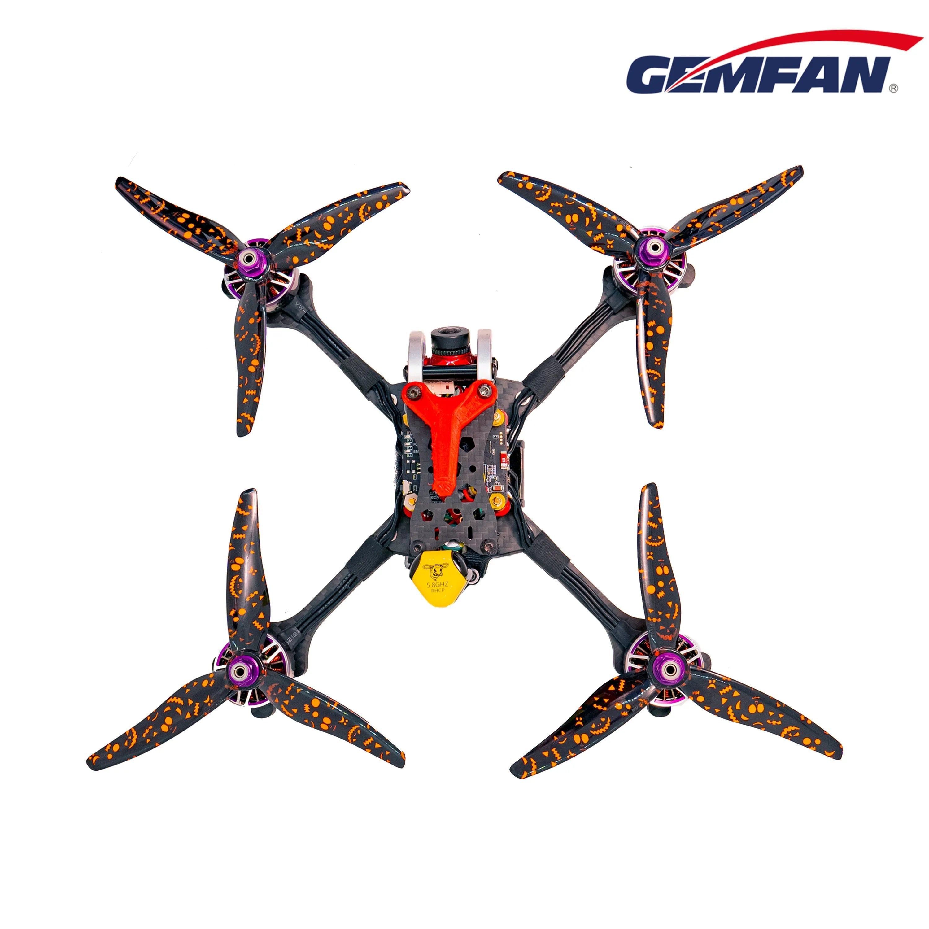 Gemfan Halloween 51466 V2 3-Blade Propeller - 12 Pack - Durable ABS Plastic for FPV Drones, Quadcopters, and RC Aircraft - Perfect for Racing, Freestyle Flying, and Aerial Photography