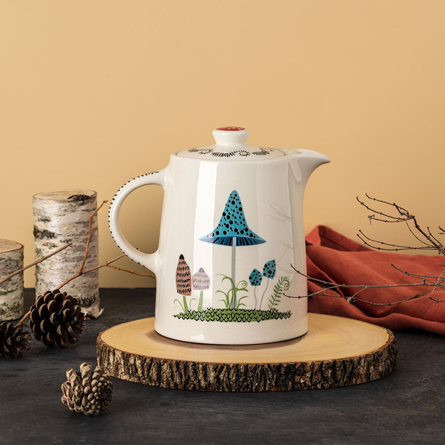 Handmade Ceramic Toadstool Teapot - Whimsical Mushroom-Shaped Teapot for Tea Lovers | Perfect for Fairy Garden Decor, Alice in Wonderland Tea Parties & Unique Gift Giving