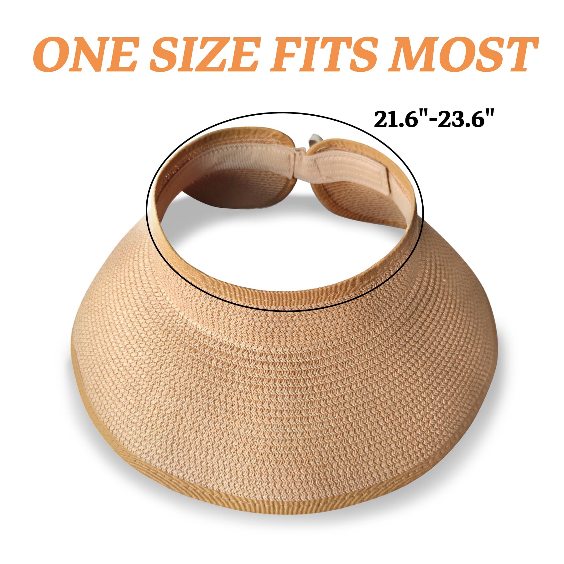 Women's Wide Brim Straw Sun Hat - Foldable Roll Up UV Protection Beach Visor with Ponytail Hole - Perfect for Summer, Travel, and Outdoor Activities