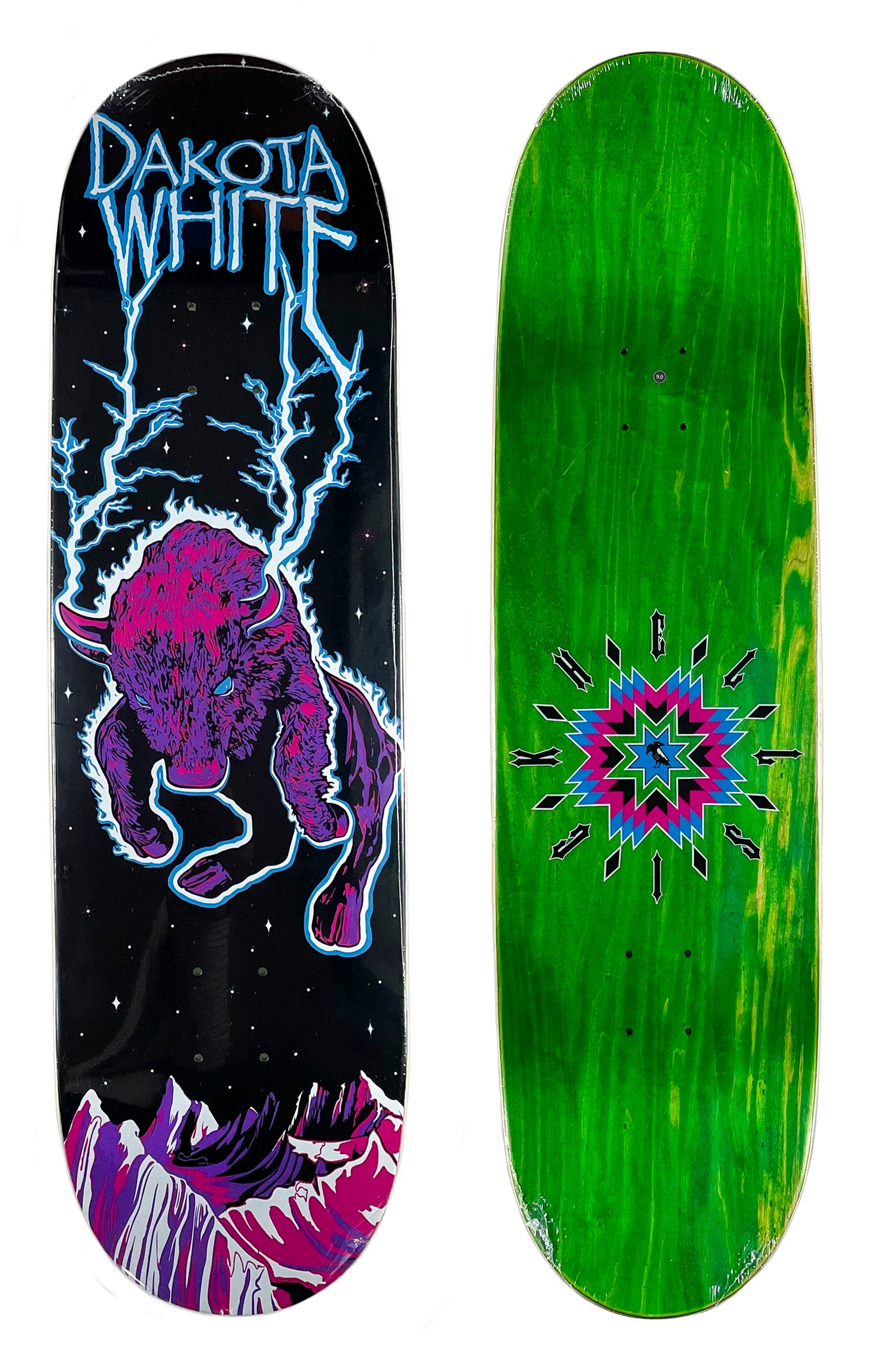 Hell Sick Skateboards Dakota White Deck - Premium 8.0 & 9.0 Maple Wood Skateboard for Street & Park Riding | Perfect for Beginners & Pro Skaters