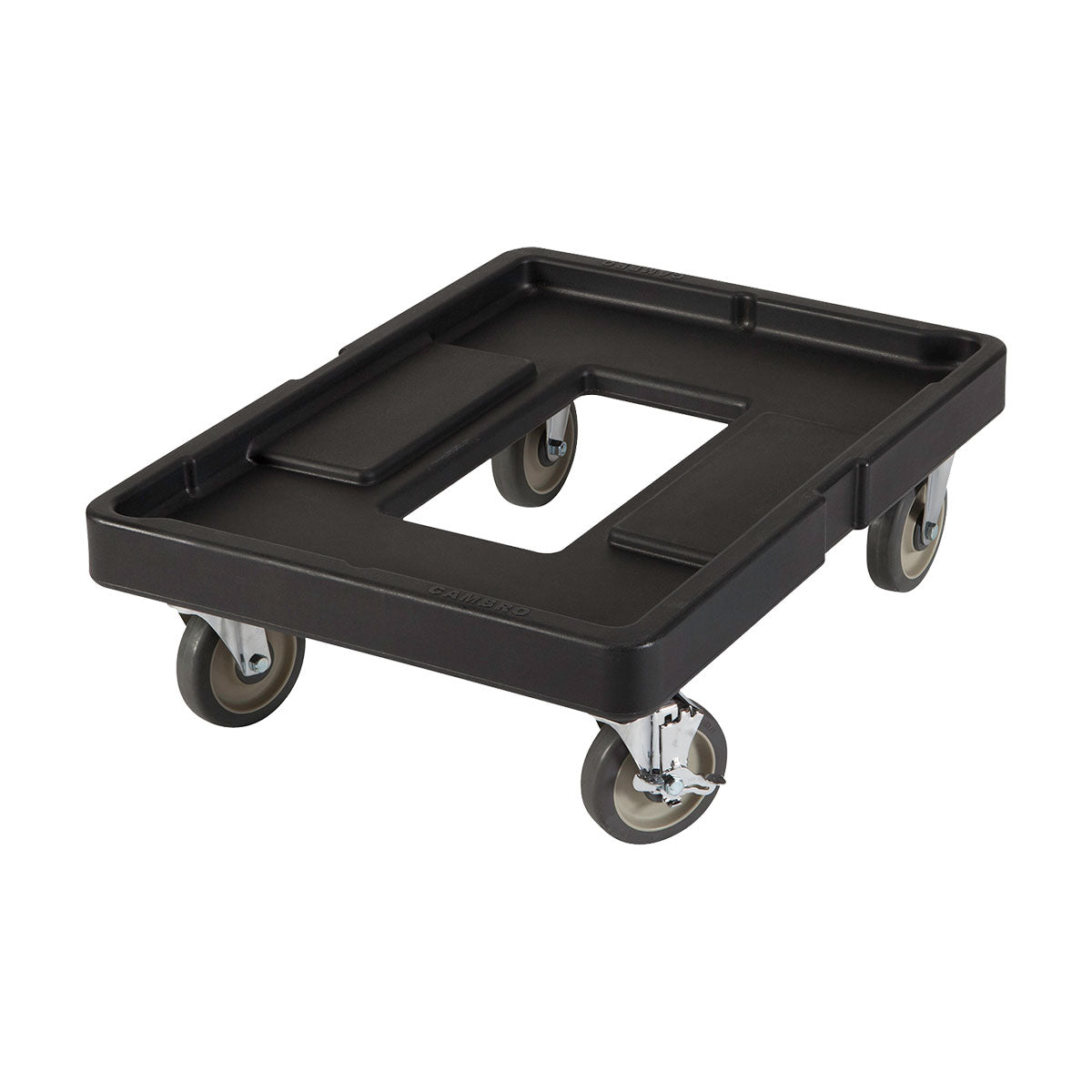 Cambro CD400110 Black Catering Camdolly - Heavy Duty 300 lb Capacity Cart for Food Service, Restaurant, and Event Catering