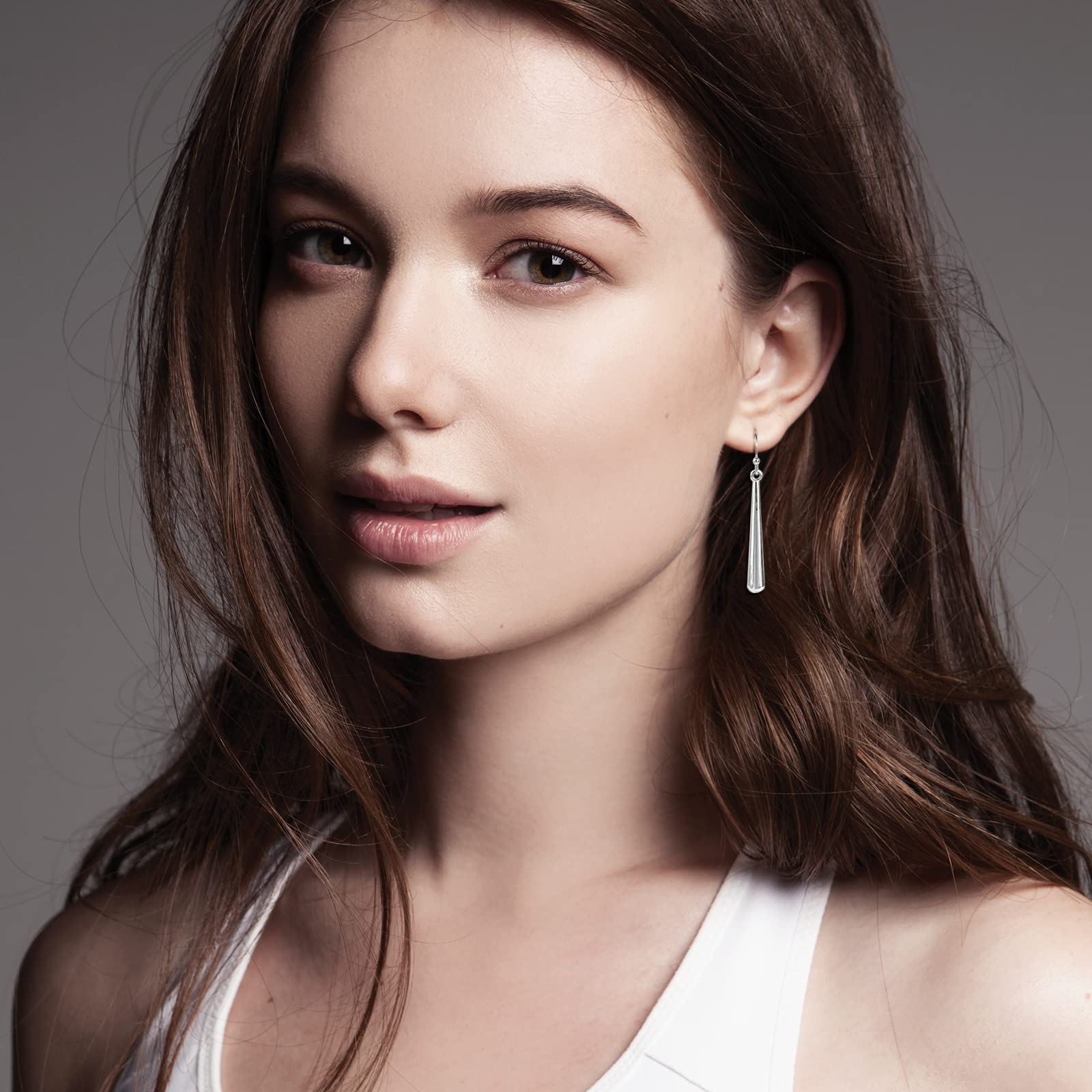 925 Sterling Silver Baseball Bat Hoop Earrings - Hypoallergenic Handmade Dangle Earrings for Women | Trendy Minimalist Long Bar Drop Earrings | Perfect for Baseball Games, Sports Events & Casual Wear