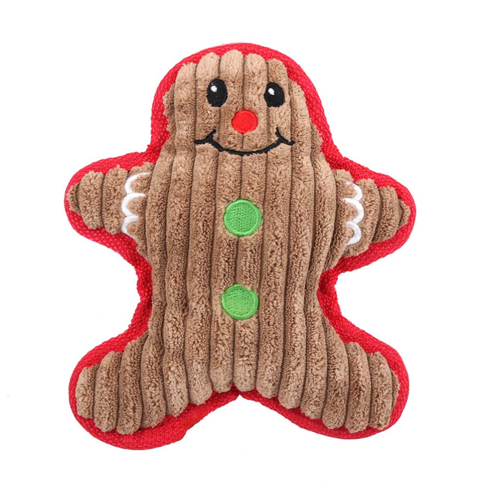 POPETPOP 3-Piece Santa-Themed Plush Chew Toys for Small Dogs - Durable Christmas Holiday Pet Toys with Sock Filler (Red) - Perfect for Teething Puppies & Holiday Gift Giving