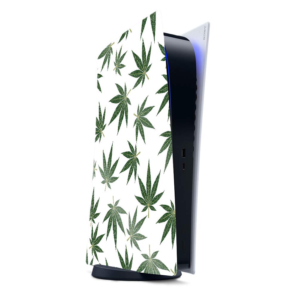 MightySkins Glossy Glitter PS5 Skin - Pot Leaves Green | Gaming & Protection