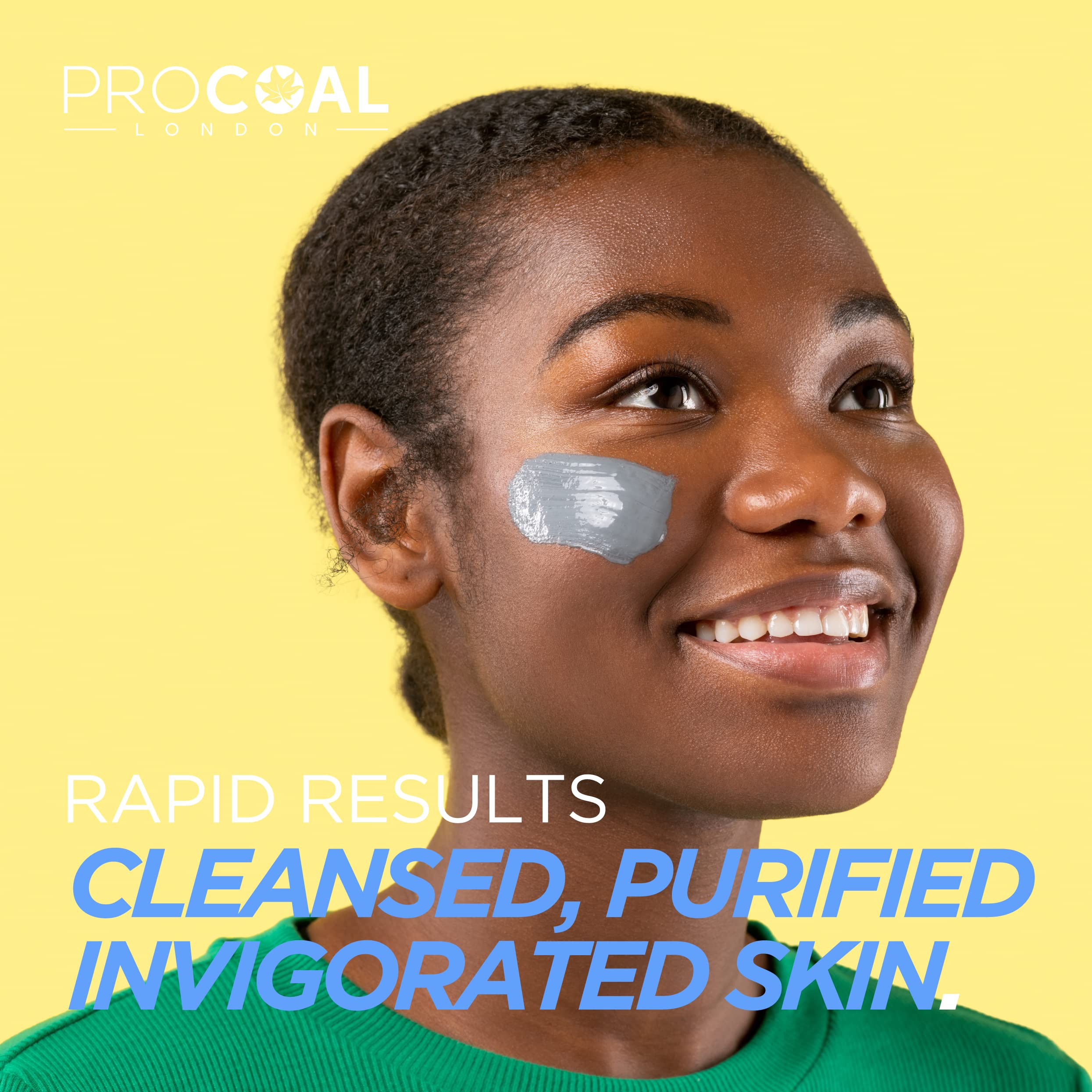 Procoal Charcoal Face Mask for Men & Women - Deep Cleansing Clay Mask for Clogged Pores, Blackheads & Excess Oil - 70ml Detoxifying Skincare with 100% Recyclable Packaging (Cruelty-Free, Made in UK) - Perfect for Acne-Prone Skin & Weekly Detox Routine
