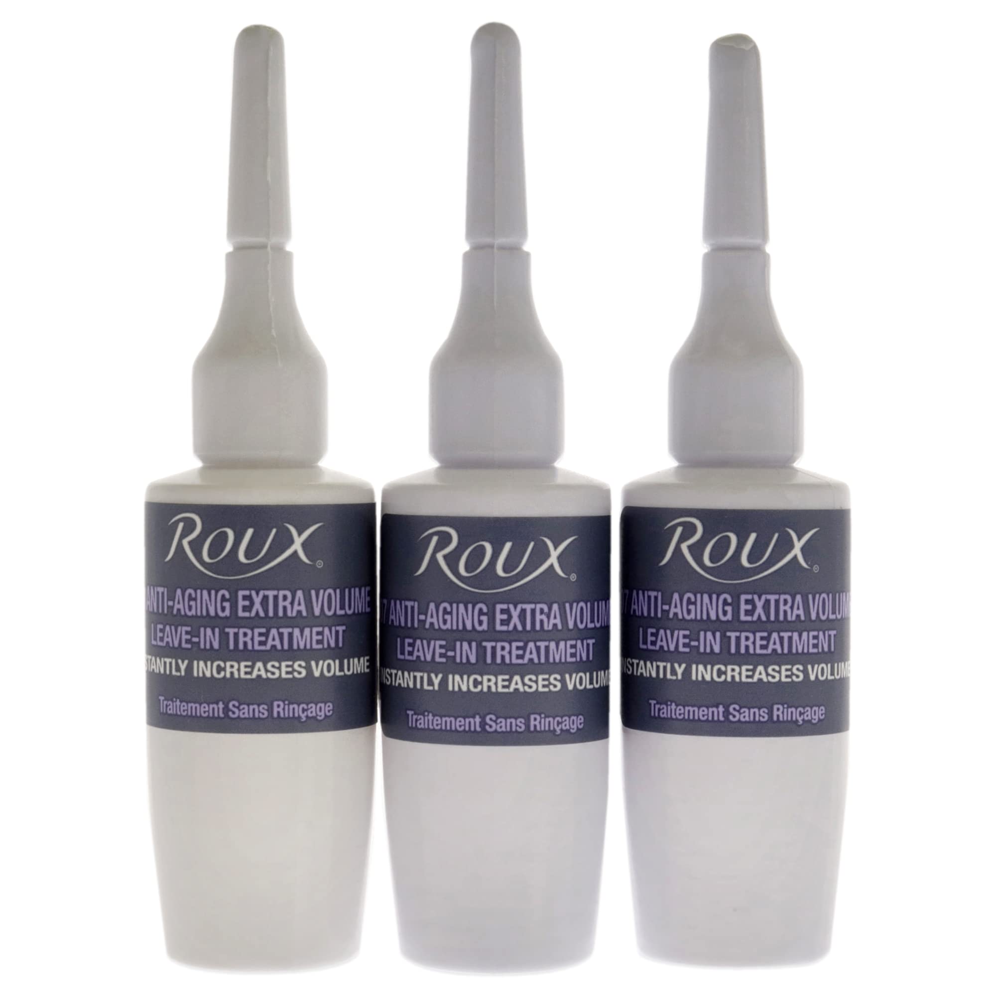 Roux Collagen Leave-In Treatment for Hair - Anti-Aging Ampoules with Extra Volume Formula (3 Count, 0.5 Fl Oz Each) | Hydrating Hair Repair for Damaged & Thin Hair - Perfect for Daily Use & Salon Treatments