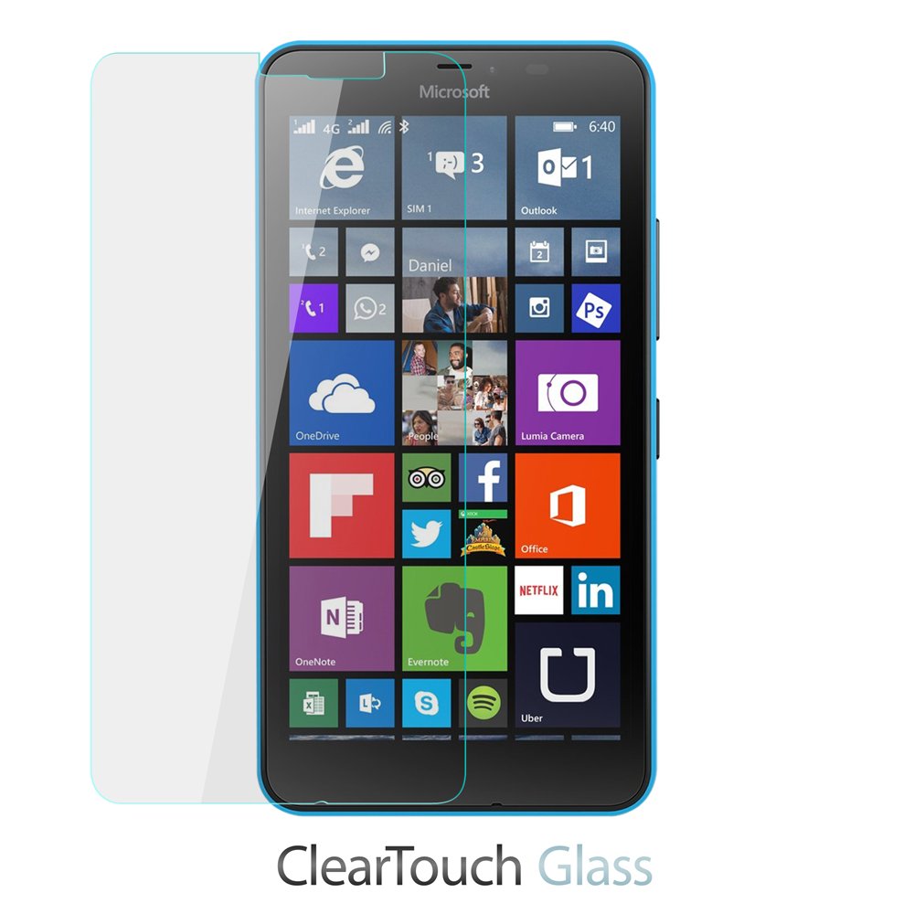 BoxWave ClearTouch Glass 9H Tempered Glass Screen Protector for Microsoft Lumia 640 XL - Ultra HD Clarity, Anti-Scratch & Bubble-Free Protection - Perfect for Work, Travel & Everyday Use