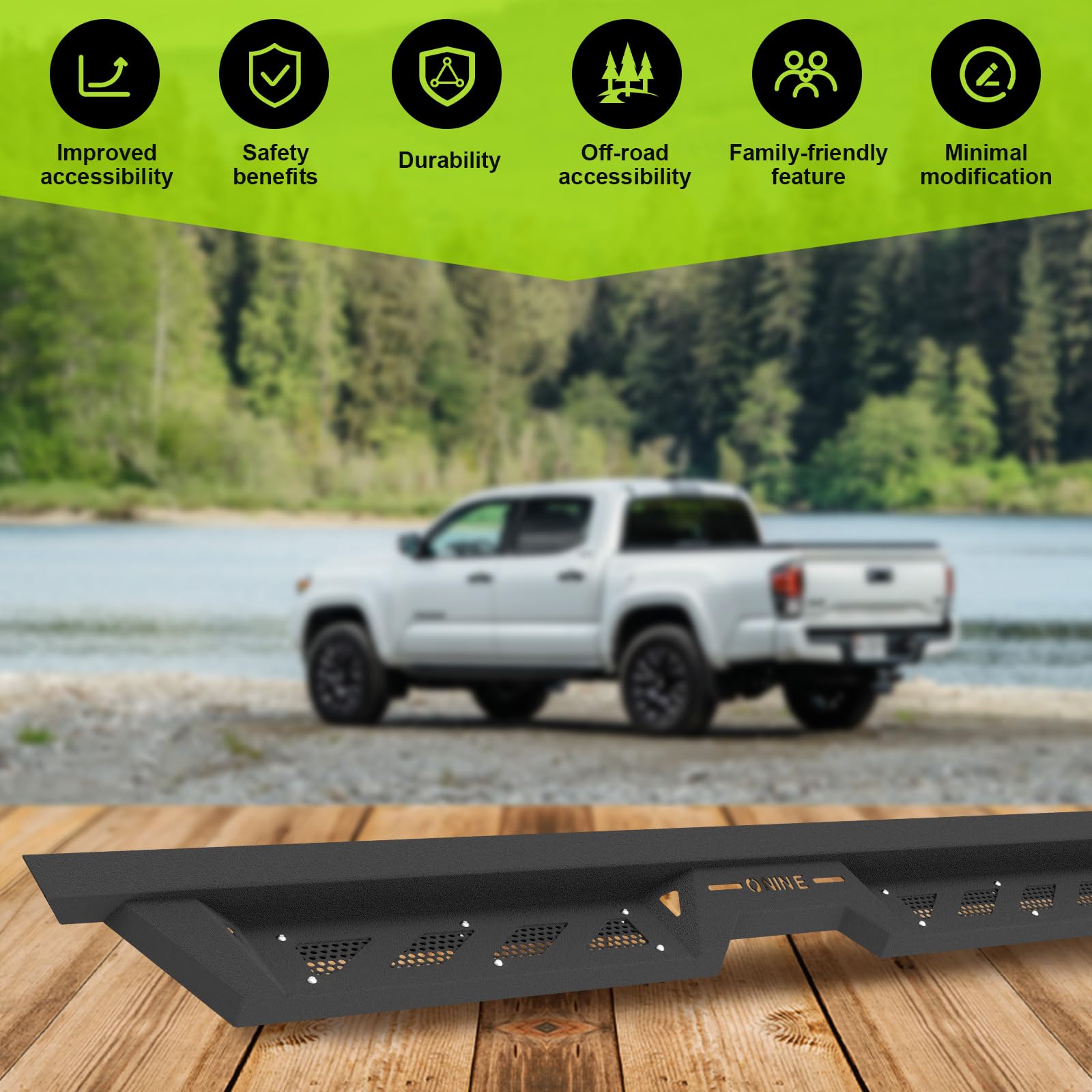 ONINE Thruster Drop Steps - Heavy Duty Steel Running Boards for 2019-2025 Chevy Silverado/GMC Sierra 1500 & 2020-2025 2500/3500 Crew Cab - Side Step Nerf Bars & Rock Sliders - Perfect for Off-Roading, Truck Access & Easy Entry/Exit