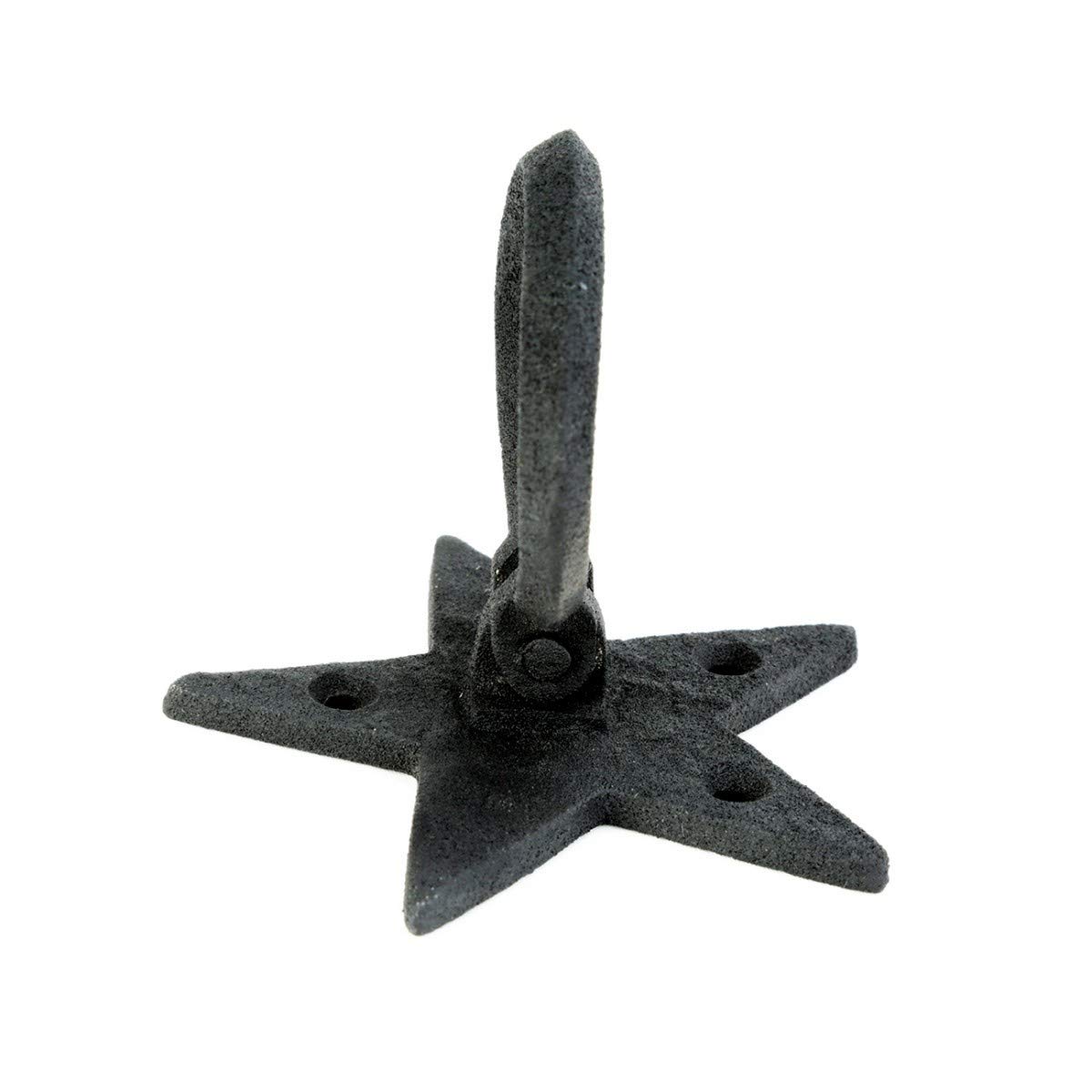 Vintage Black Iron Cabinet Pulls - Antique Star Design Drawer Handles 3.88