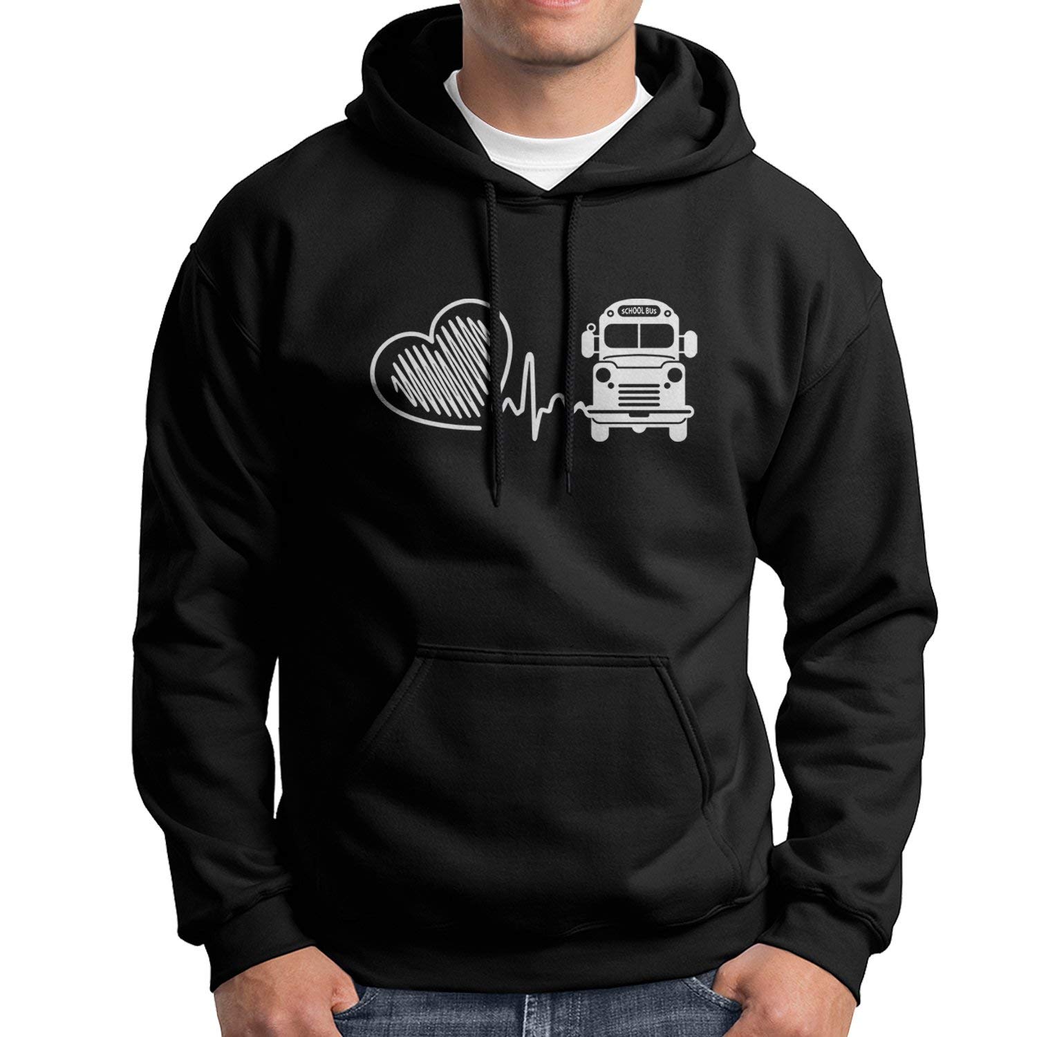 School Bus Driver Heartbeat Sweatshirt for Women & Men - Comfortable Crewneck Pullover for School Bus Drivers - Perfect for Work, Casual Wear & Gifts