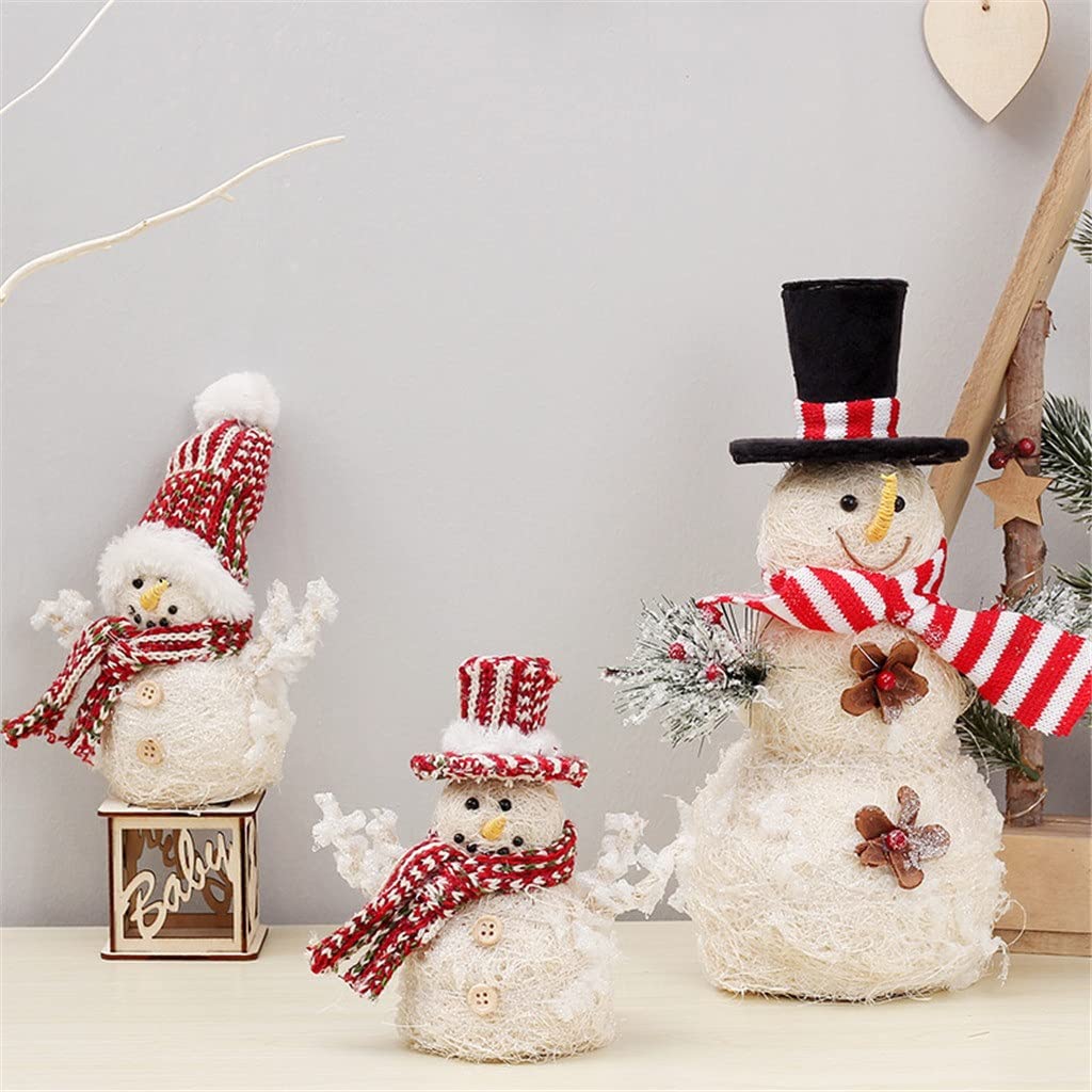 TJLSS 3Pcs Christmas Snowman Doll Ornaments - Festive Holiday Decor for Home, Tree & Office - Set of Cute Winter Snowman Figurines (Color A) - Perfect for Xmas Tree Decorating, Gift Wrapping & Seasonal Home Decoration