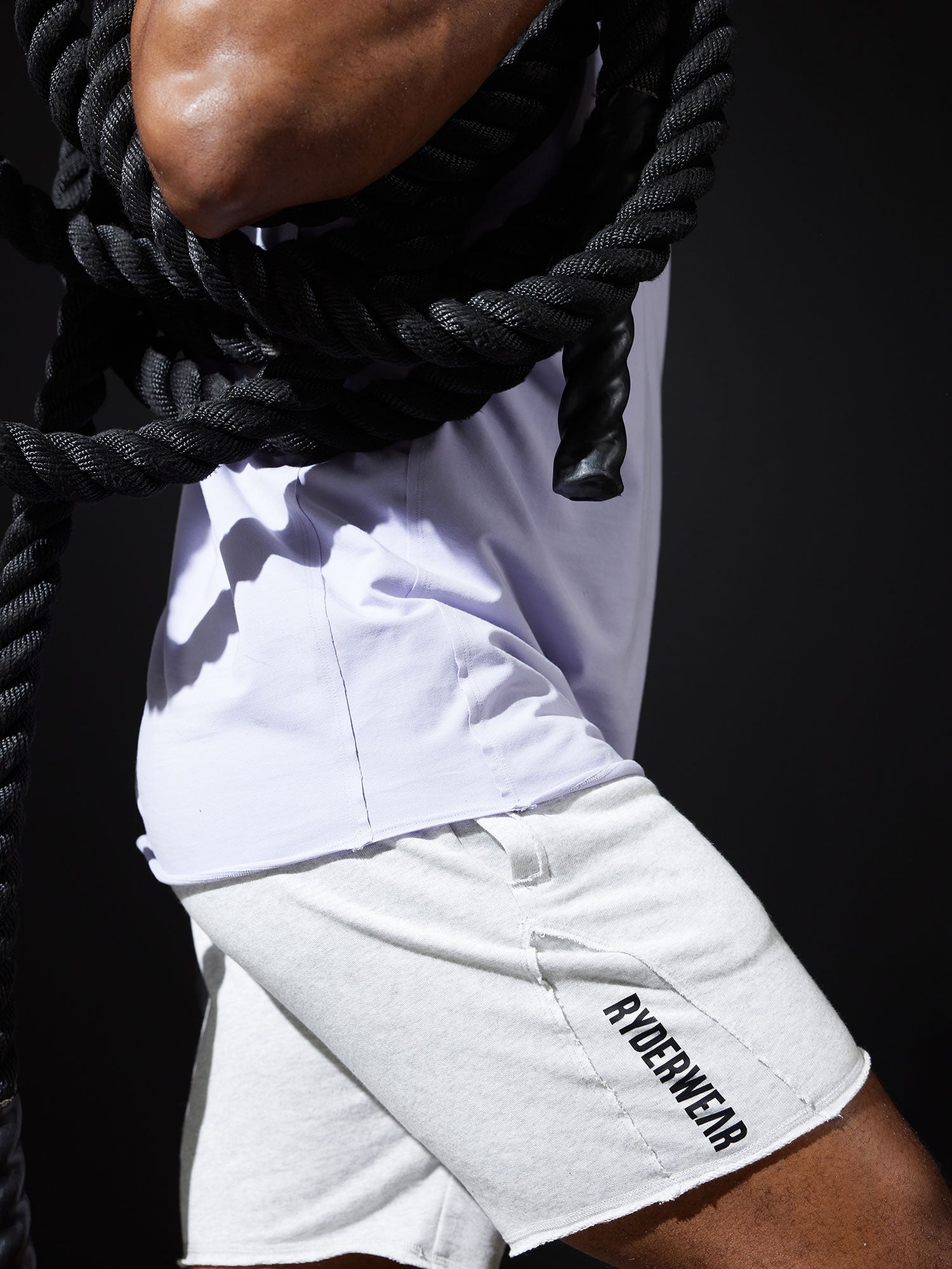 Force 6 Track Shorts for Men - Breathable Chalk Grey Marl Athletic Shorts - Perfect for Running, Gym Workouts & Casual Wear