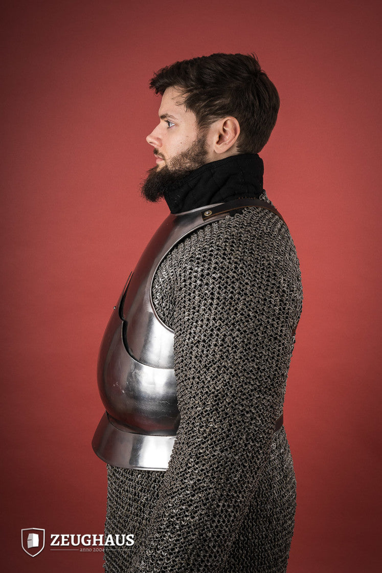 15th Century Medieval Breastplate - 1.6mm Polished Steel Armor for LARP, Cosplay & Historical Reenactment