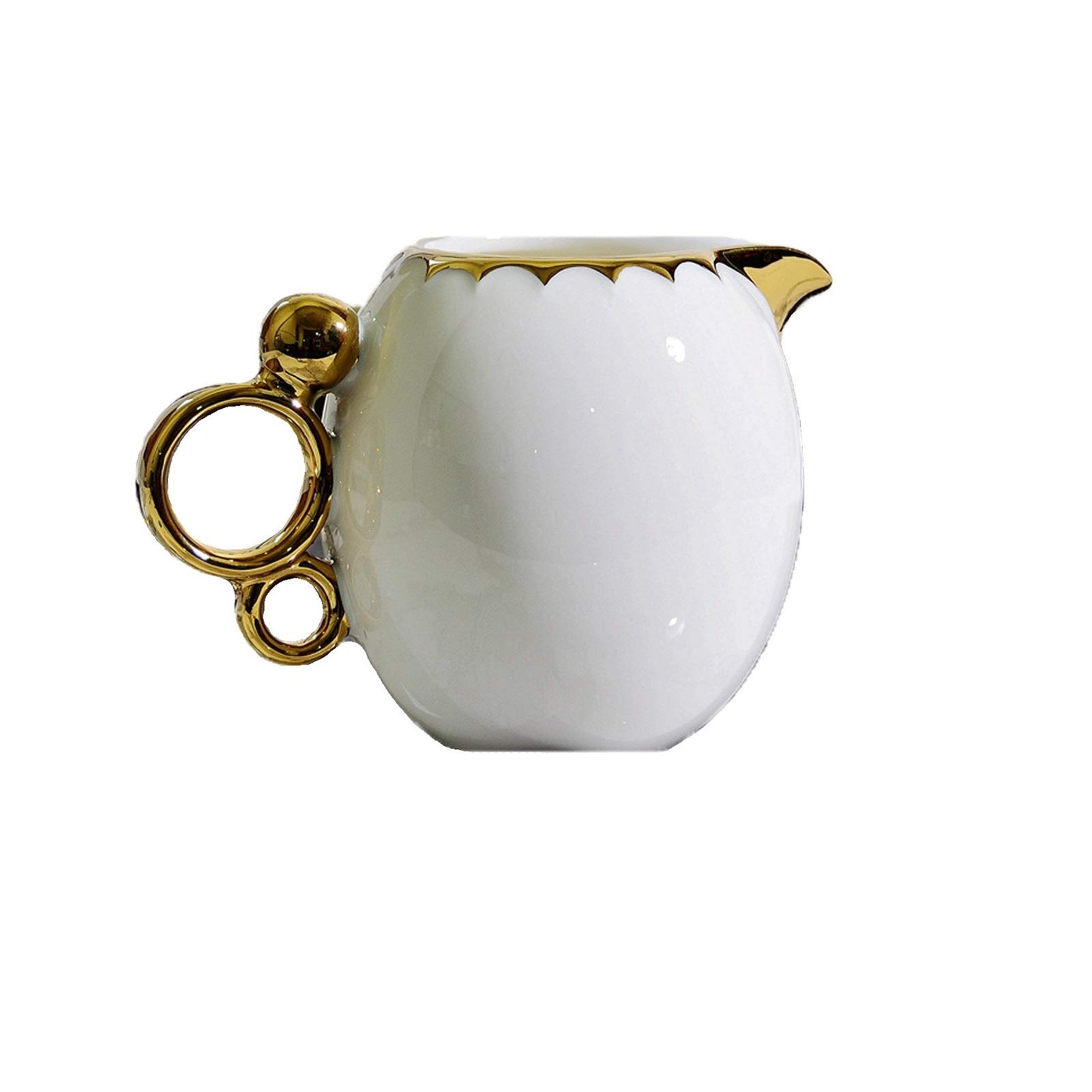 Premium Ceramic Creamer Pitcher with Handle - Elegant Milk Jug for Coffee, Latte Art & Frothing - Perfect for Home Baristas & Coffee Lovers (Ideal for Cafes, Breakfast & Tea Time)