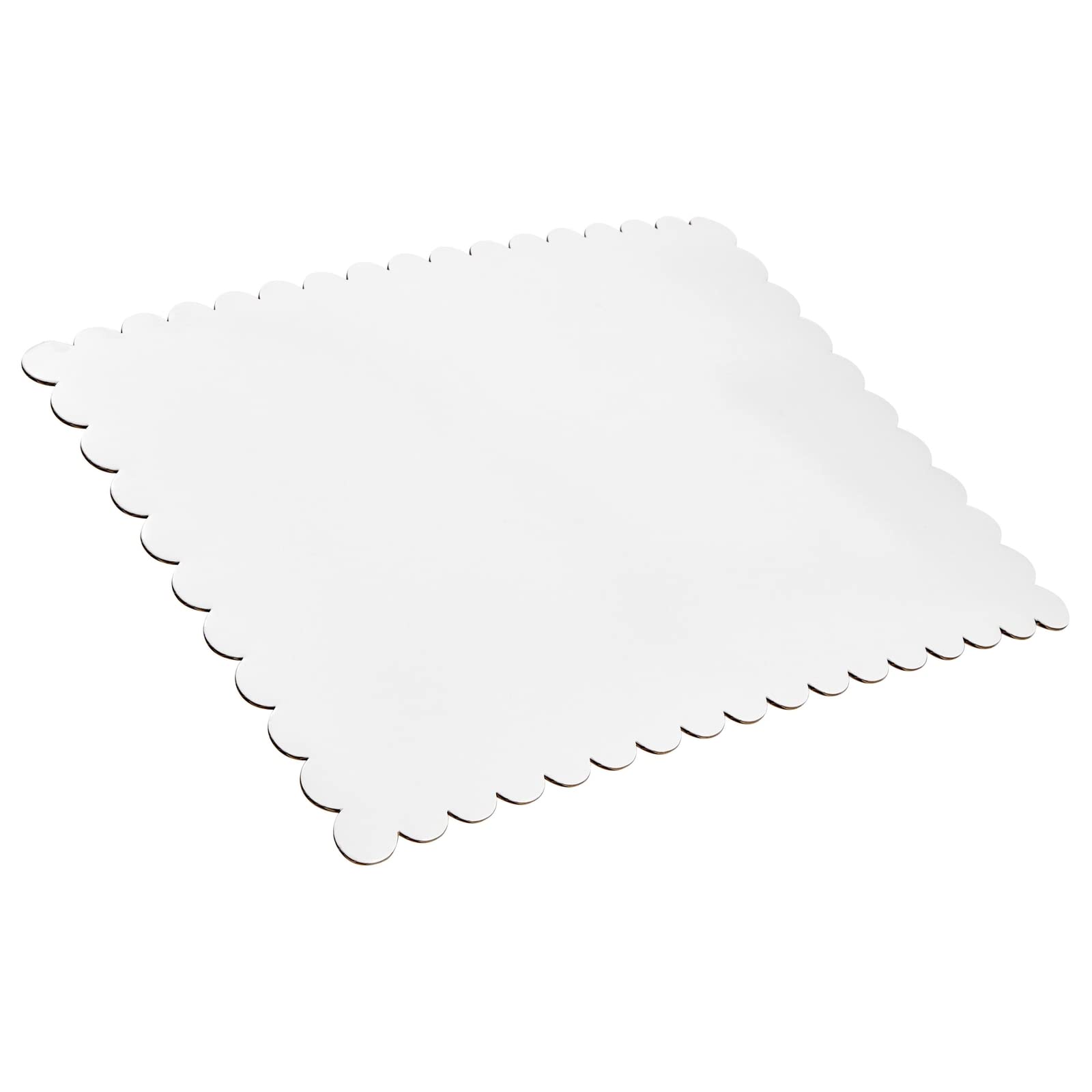 Sparkle and Bash White Foil Cake Boards - 25 Pack Scalloped Rectangle Dessert Stands (14 x 10 Inches) for Birthday Cakes, Cupcakes & Party Treats - Perfect for Weddings, Baby Showers & Special Events
