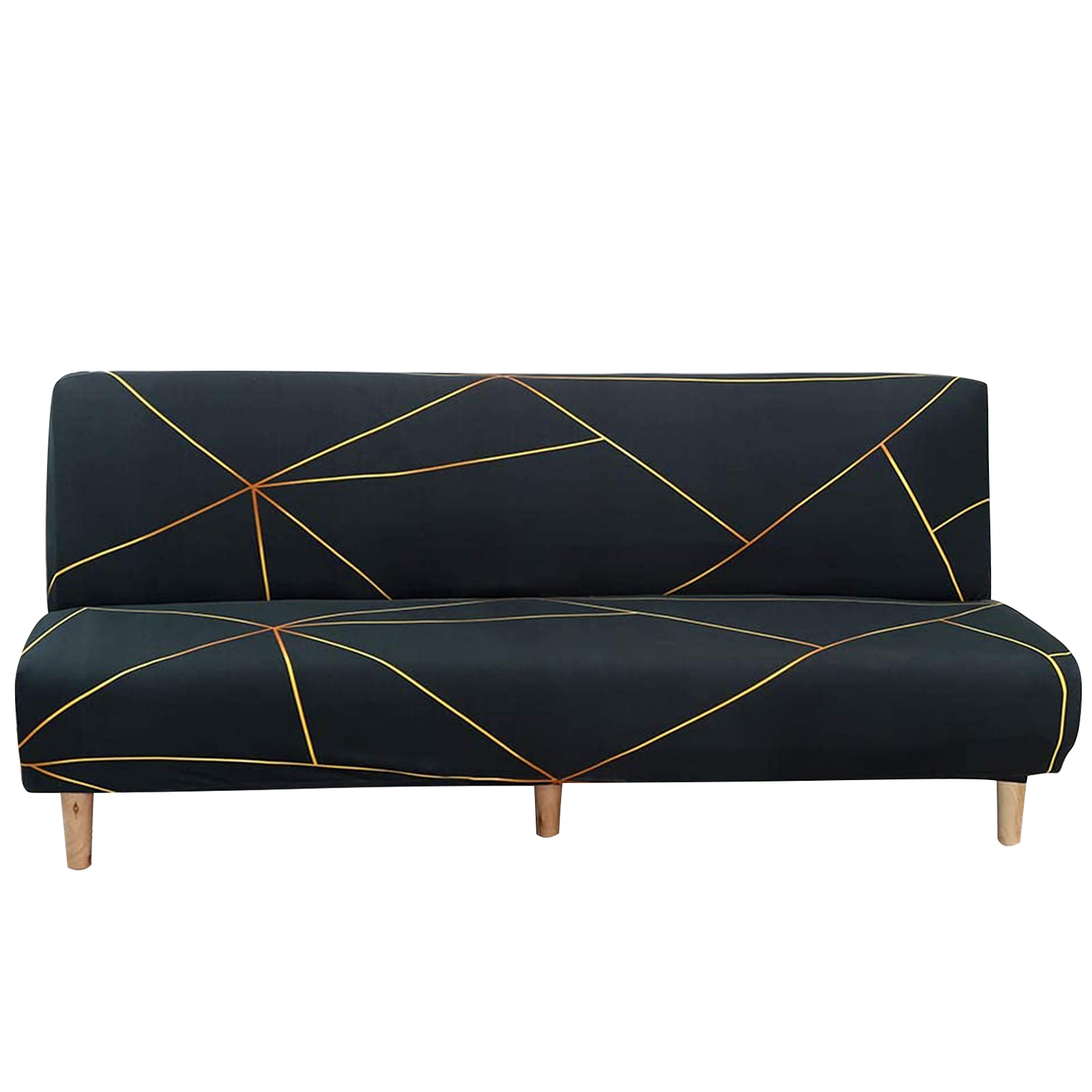 Beacon Pet Stretch Sofa Slipcover - Armless Futon Cover with Printed Design, Fitted Furniture Protector - Elastic Polyester Spandex, Washable Armless Sofa Cover for Folding Couch - Perfect for Pet Owners, Living Room Protection & Home Decor Upgrade