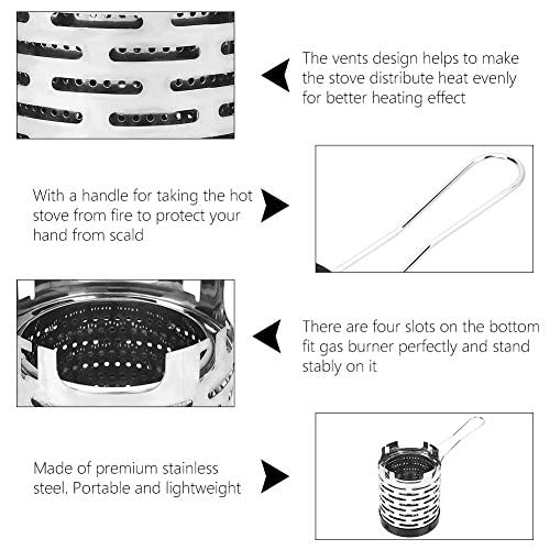 Portable Stainless Steel Camping Heater - Mini Tent Warmer for Outdoor Backpacking, Hiking & Survival Gear | Compact Folding Design for Cold Weather Adventures, Emergency Heating & Wilderness Trips