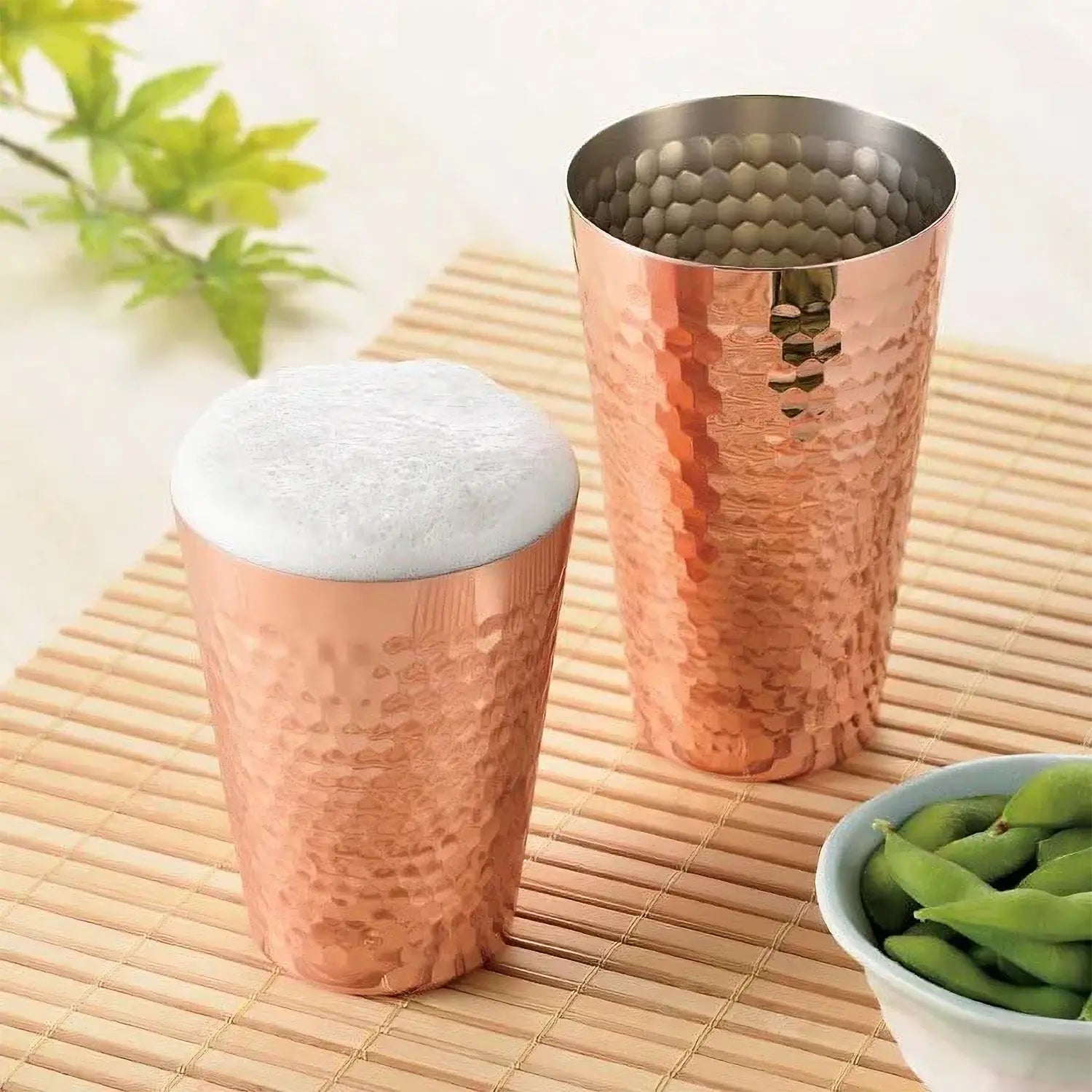 Premium Asahi Copper Tumbler Set of 2 - Insulated Copper Water Bottles for Hot & Cold Drinks - Perfect for Home, Office, Gym & Outdoor Activities