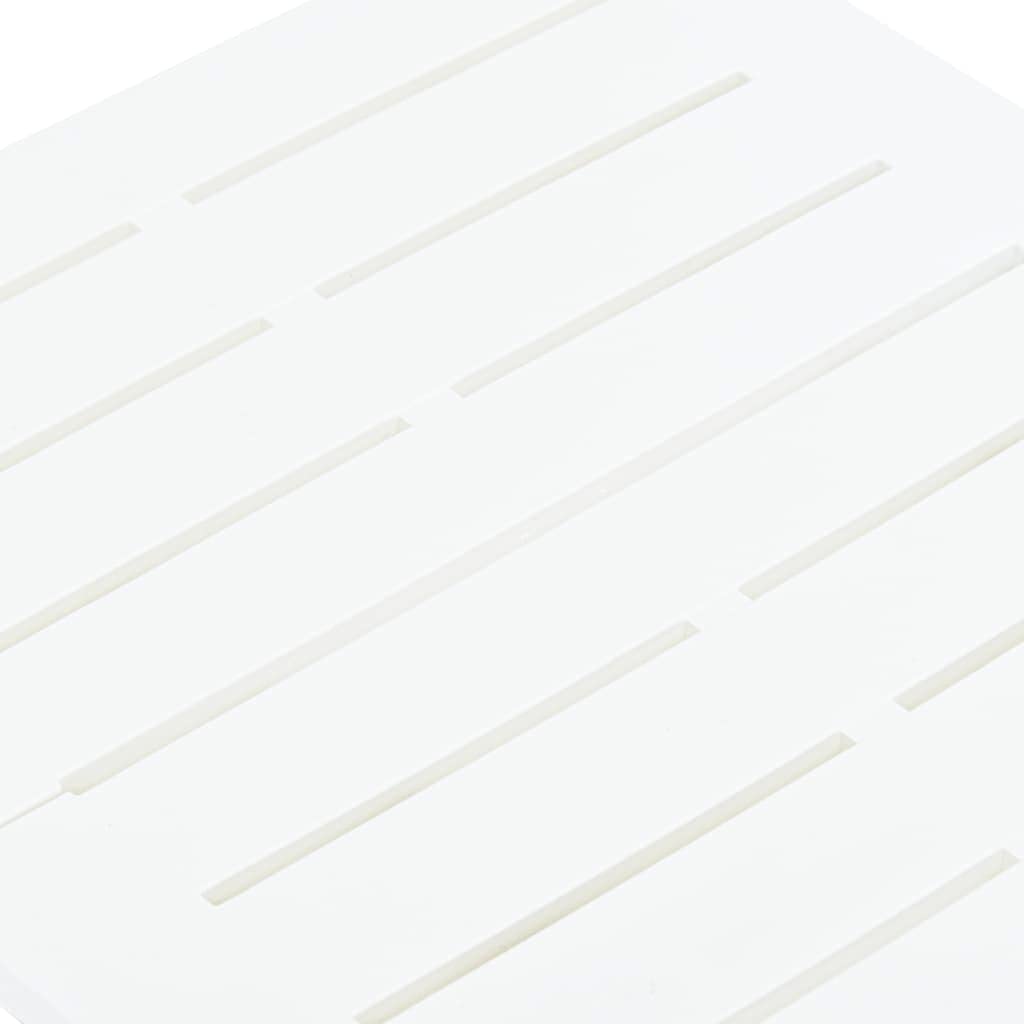 White Folding Garden Table 17.7x16.9x19.7 Inch - Square Bistro Side Table for Outdoor & Indoor Use - Durable Plastic Patio Furniture - Perfect for Balcony, Terrace, Cafe or Small Space Dining