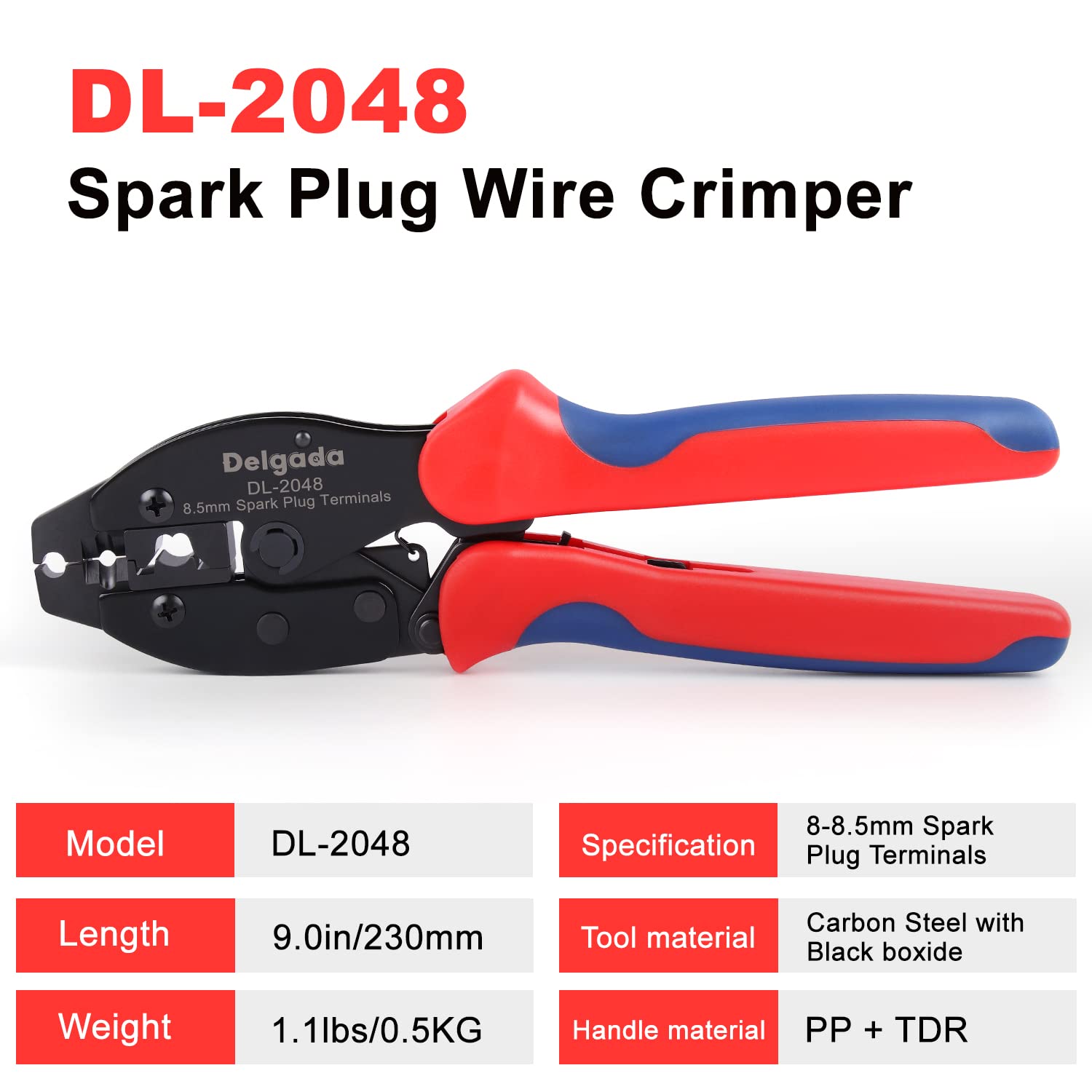 Professional Spark Plug Wire Crimper Tool - Ratcheting Crimper for 8.0-8.5mm Wires | Perfect for Automotive Repair, DIY Ignition System Maintenance & Spark Plug Replacement