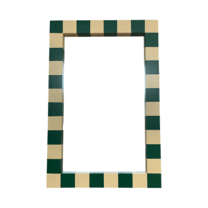 Checkerboard Green Mirror - Stylish Decorative Wall Mirror for Home & Office Decor - Perfect for Living Room, Bedroom, Bathroom, and Entryway