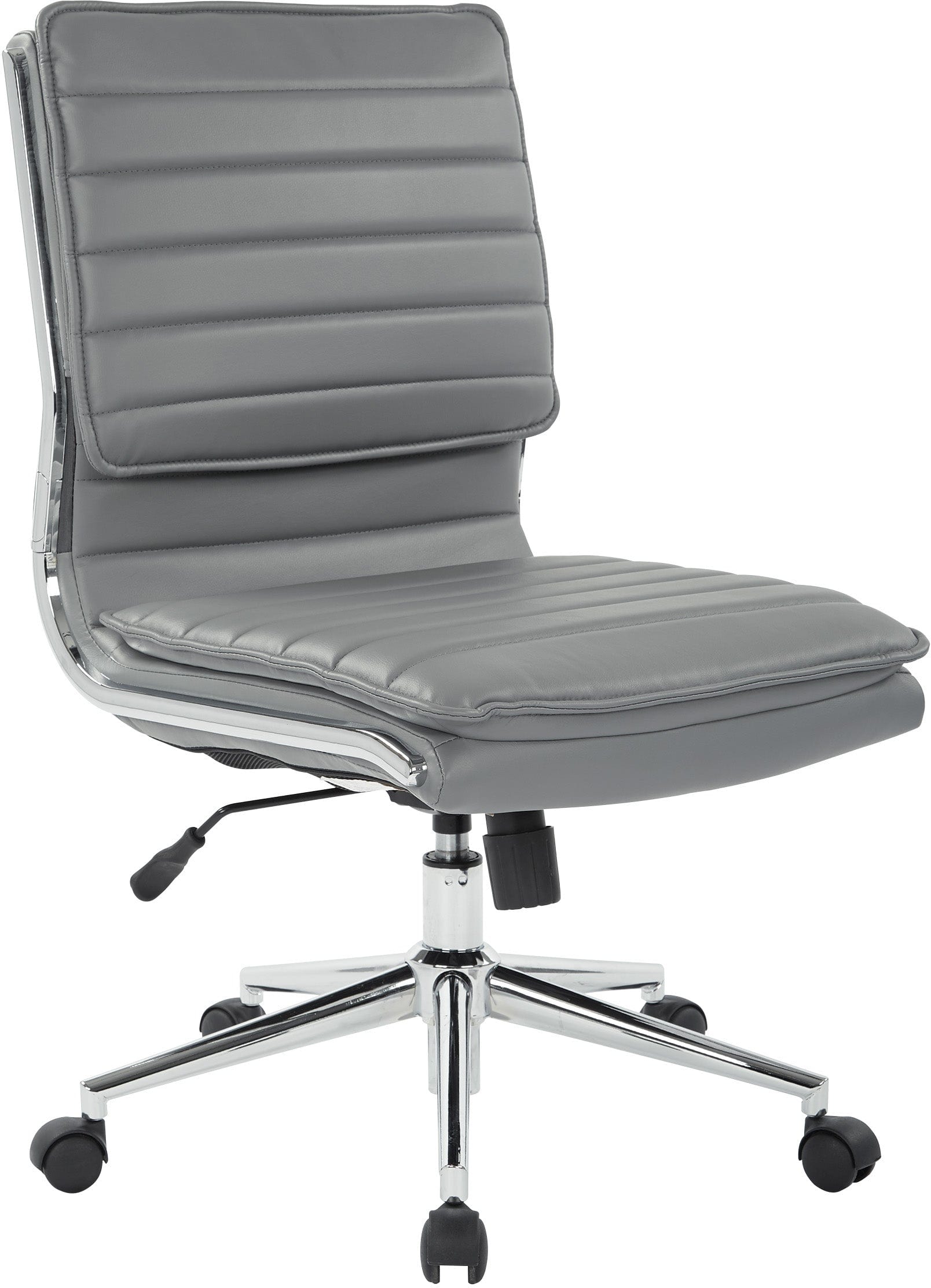 Office Star Armless Mid Back Manager's Faux Leather Chair [SPX23592C] - Ergonomic Office Chair for Home & Business, Comfortable Desk Chair for Long Hours Work, Perfect for Office, Study Room, or Conference Room